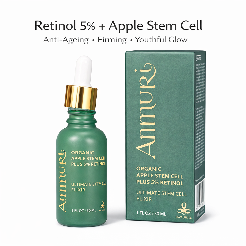 Image of Ammuri Retinol 5% Serum with Apple Stem Cell – High Strength Anti-Aging, Acne & Dark Spot Treatment (30ml)-0