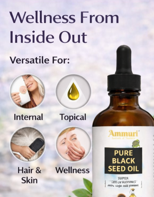 Image of Pure Organic Black Seed Oil | Cold-Pressed Nigella Sativa for Skin, Hair & Wellness – Ammuri Beauty-2