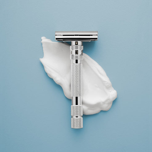 Image of Rockwell T2 Adjustable Safety Razor - White Chrome (Twist-to-Open)-0