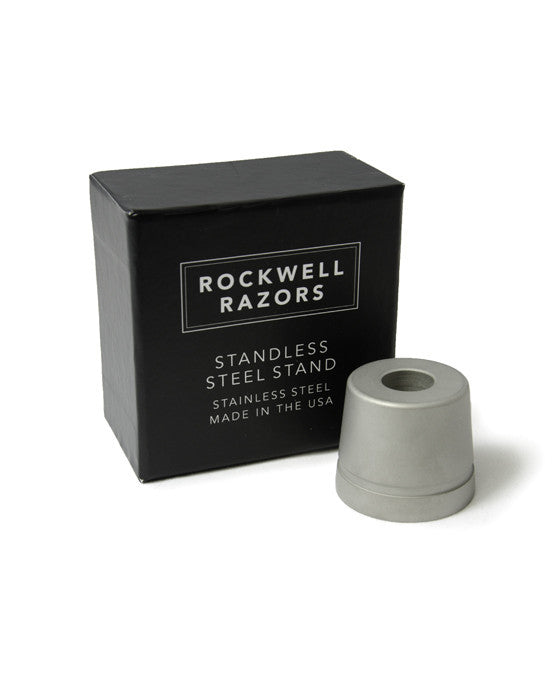 Image of Rockwell Stainless Steel Inkwell Razor Stand - Matte Stainless-1