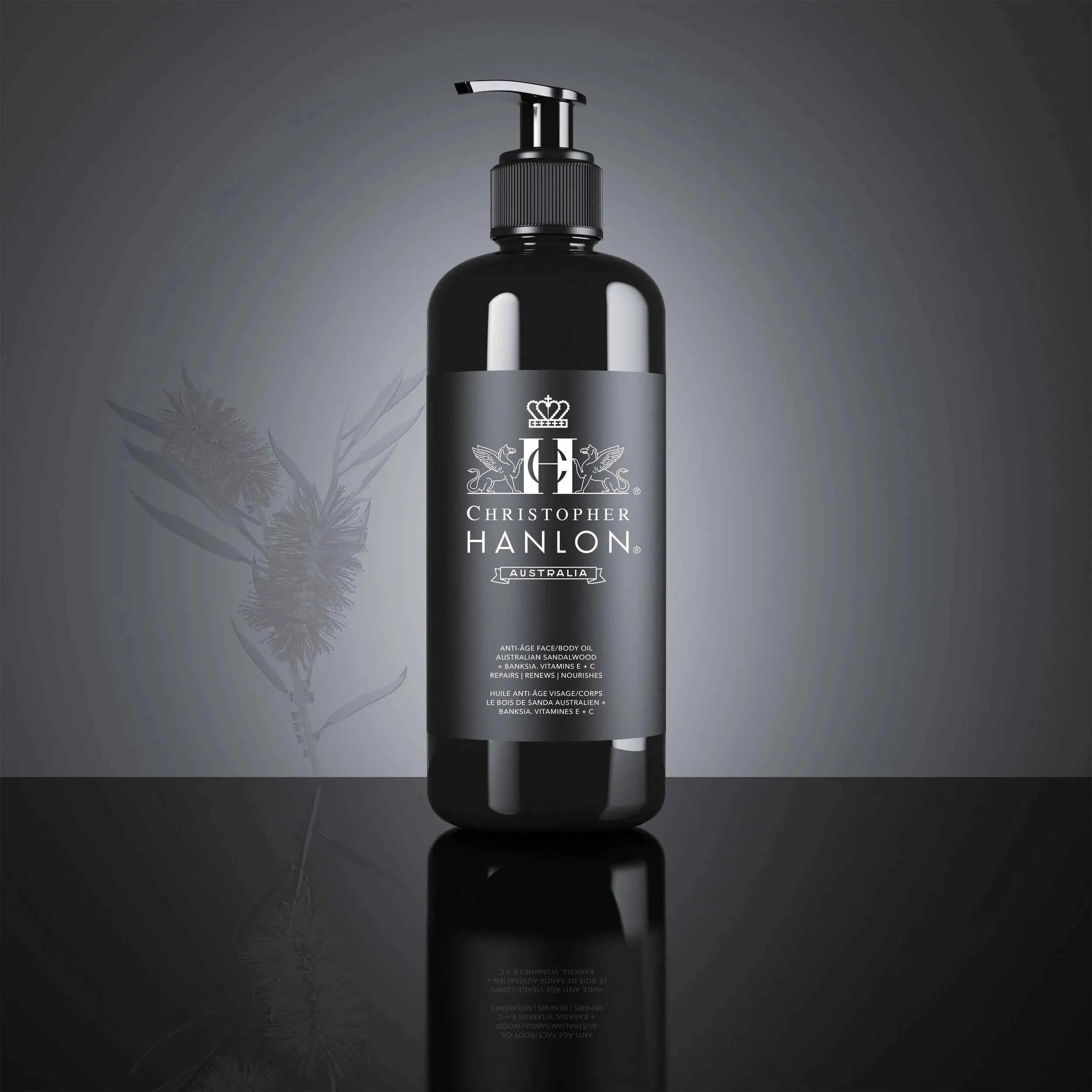 Image of CHRISTOPHER HANLON ANTI ÂGE BODY + FACE OIL | REGENERATING SKIN REPAIR | AUSTRALIAN SANDALWOOD + BANKSIA
