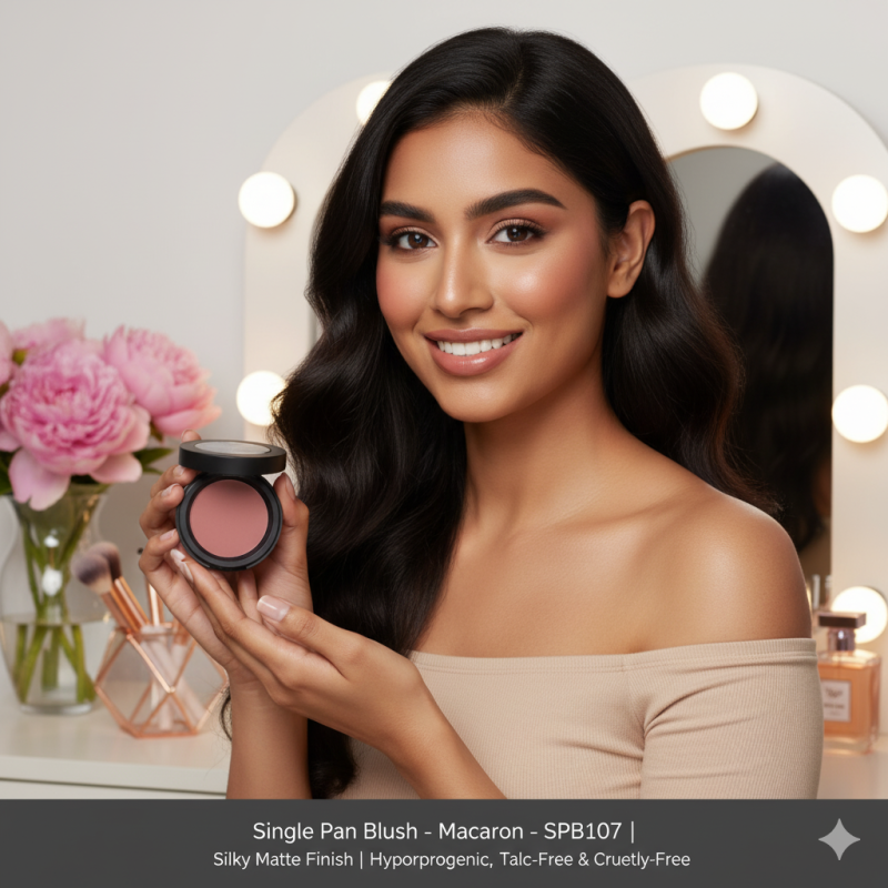 Image of Single Pan Blush – Macaron – SPB107 | Silky Matte Finish | Hypoallergenic, Talc-Free & Cruelty-Free