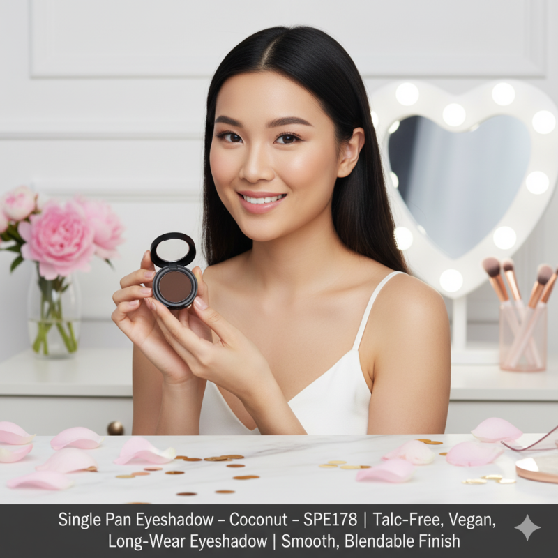 Image of Single Pan Eyeshadow – Coconut – SPE178 | Talc-Free, Vegan, Long-Wear Nude Eyeshadow | Smooth, Blendable Finish