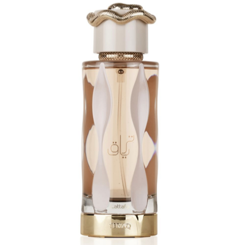 Image of Teriaq Lattafa - Perfume Árabe Femenino de Caramelo, Cuero y Pimienta Rosa-0