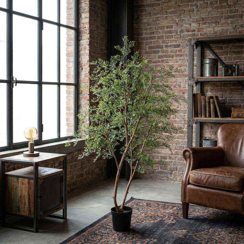 Image of Cassia Baum Kunstpflanze 180cm – Große Deko Kunstpflanze – Pflegefreie Zimmerpflanze für Wohnzimmer Büro & Empfangsbereich-1