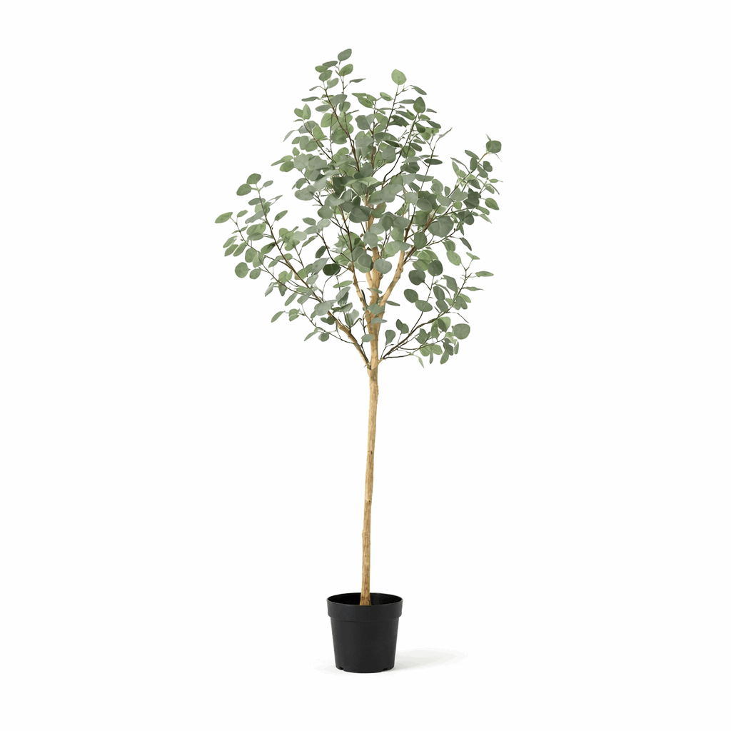 Image of Eukalyptus Kunstpflanze 180cm – Großer Eucalyptus Baum Deko Pflanze – Pflegefreie Zimmerpflanze für Wohnzimmer Büro & Empfangsbereich