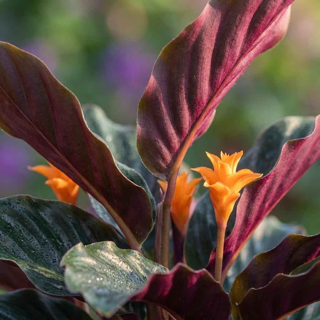 Image of Korbmarante Calathea Crocata – Ø14cm – Höhe 40-45cm – Orange Blüten – Tropische Zimmerpflanze für Wohnraum Büro & schattige Standorte-3