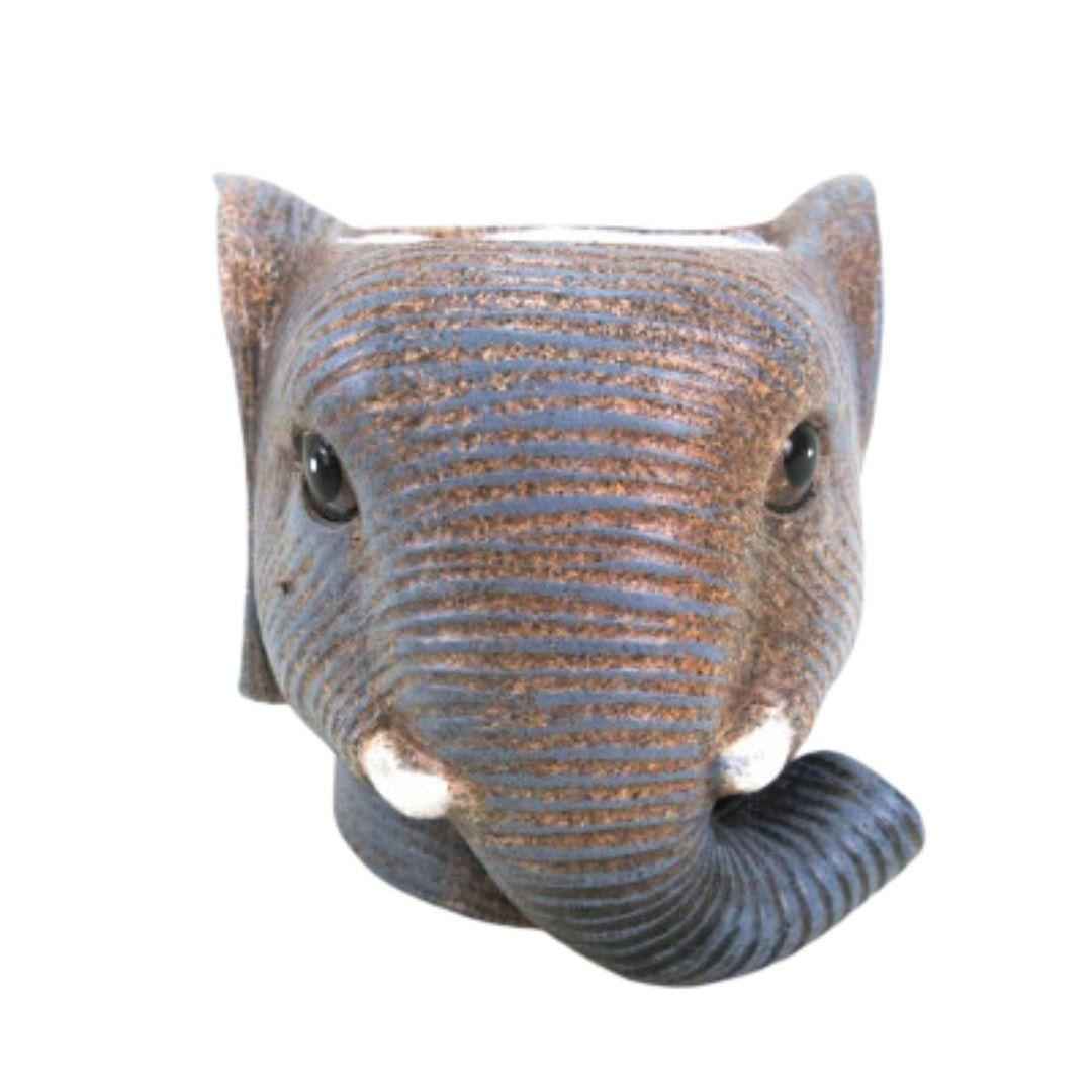 Image of Pflanztopf Elefant – Grau – D11/12xH10cm – Elefanten – Blumentopf – Stilvoller Tier – Dekotopf für kleine Zimmerpflanzen & Sukkulenten-0