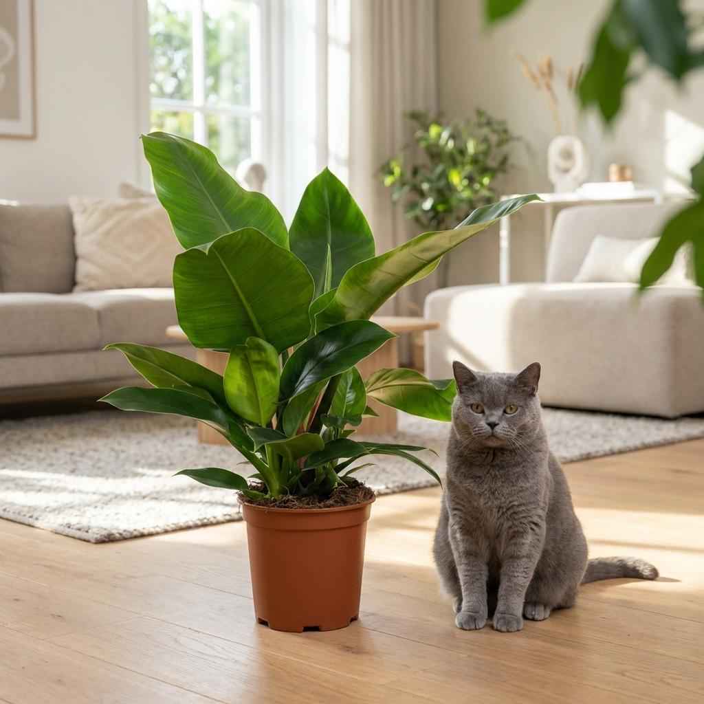 Image of Philodendron Imperial Green grün 65cm 19cm Zimmerpflanze pflegeleicht große glänzende Blätter für Wohnzimmer Büro Schlafzimmer tropische Grünpflanze-2