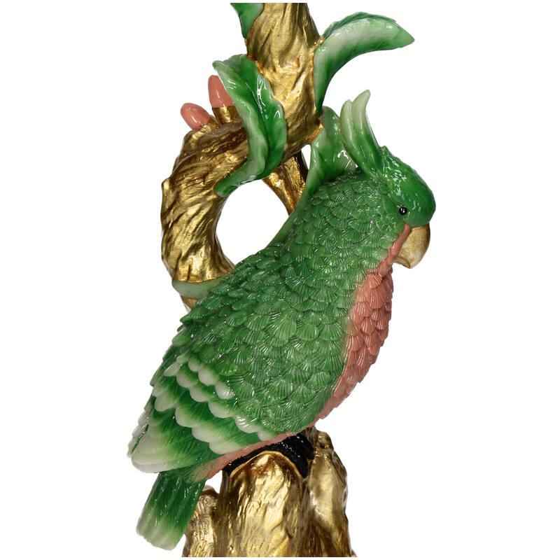 Image of Kerzenständer Bunter Vogel 33,5cm – Polyresin – Kerzenhalter Grün – Verspieltes Wohnaccessoire & dekorativer Vogel – Kerzenleuchter-2