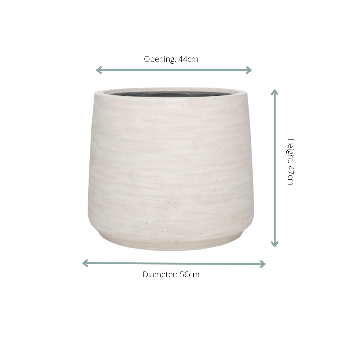Image of Pflanztopf Jumbo Patt Ivory Washed – D56xH47cm – Moderner Design – Blumentopf in Elfenbeinoptik – Wetterfester Pflanzkübel für Innen & Außen-1