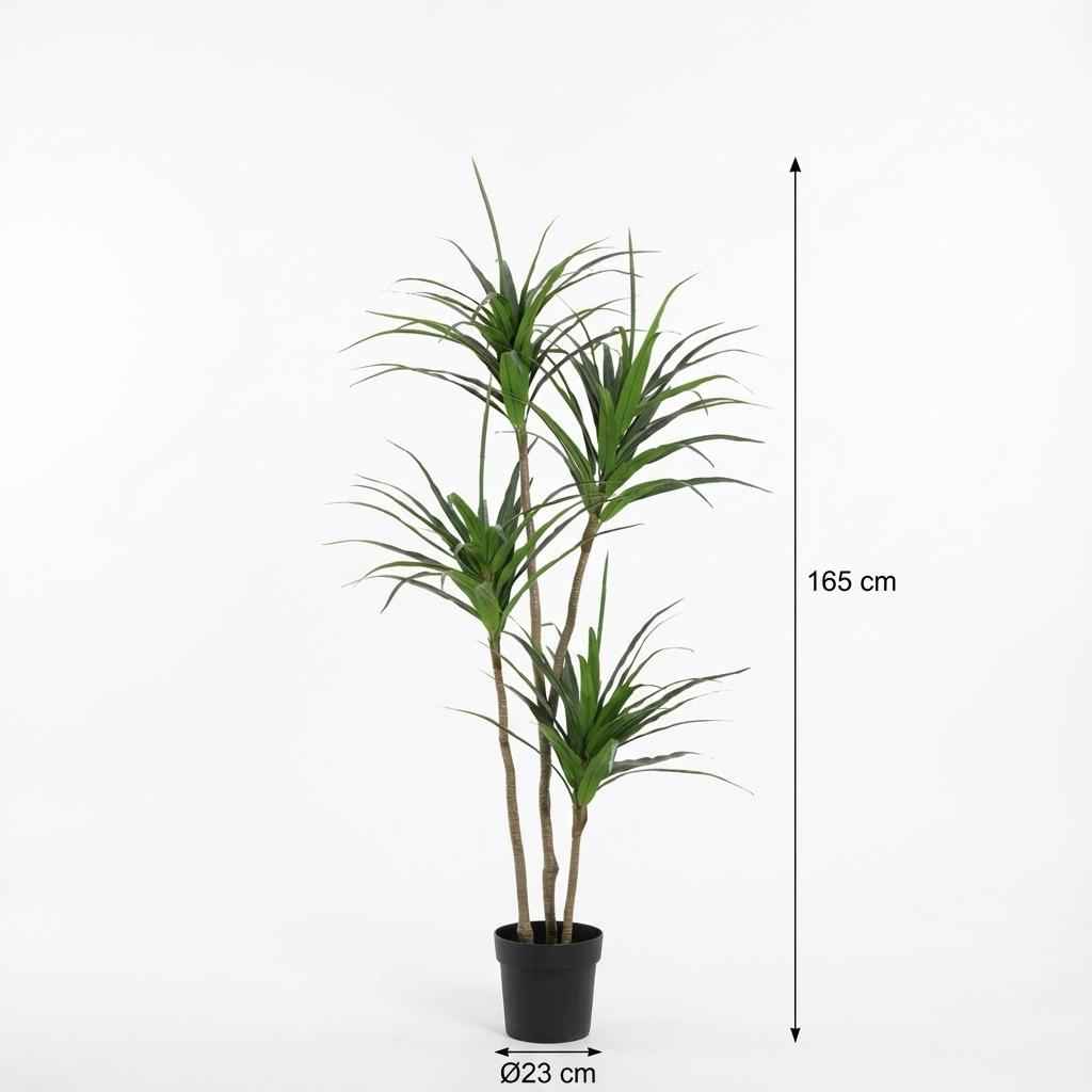 Image of Dracaena Kunstpflanze 165cm – Große Drachenbaum Deko Pflanze – Pflegefreie Zimmerpflanze für Wohnzimmer Büro & Empfangsbereich