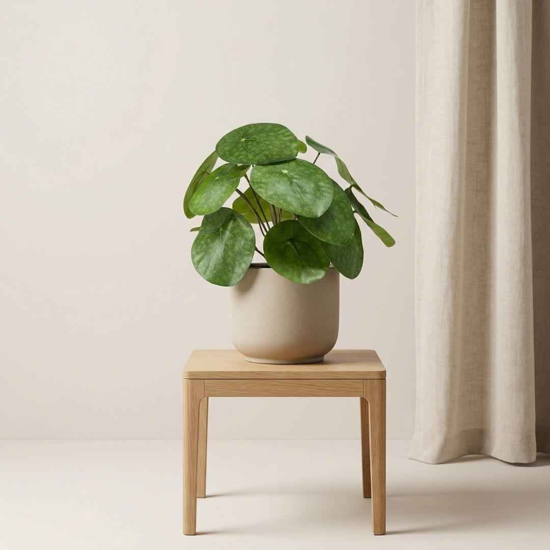 Image of Pilea Kunstpflanze Busch – ca.25cm – Im schwarzen Topf – Realistische künstliche Zimmerpflanze – Pflegefreie Deko für Fensterbank Regal & Büro-2