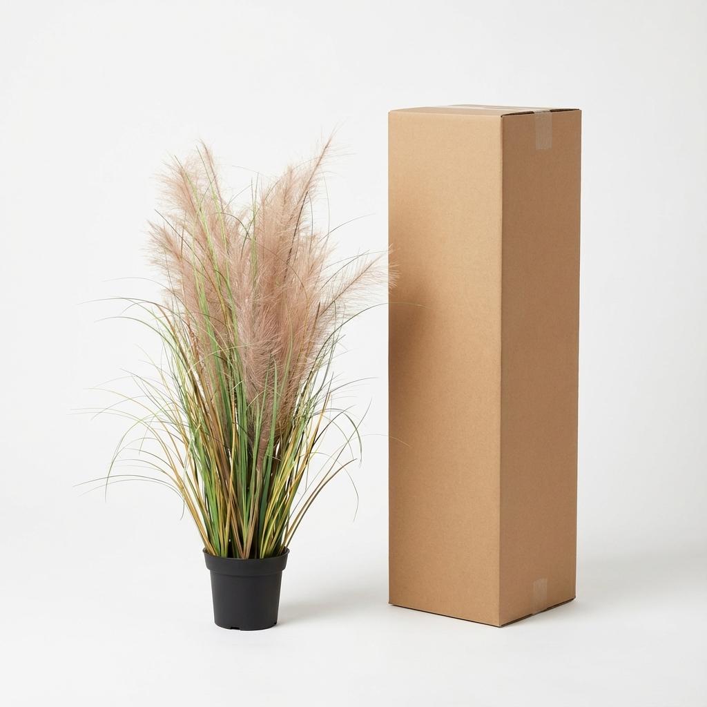 Image of Schilfrohr Kunstpflanze 95cm – Dekorative Reetgras Deko Pflanze – Pflegefreie Kunstpflanze für Wohnzimmer Büro & Balkonüberdachung-3