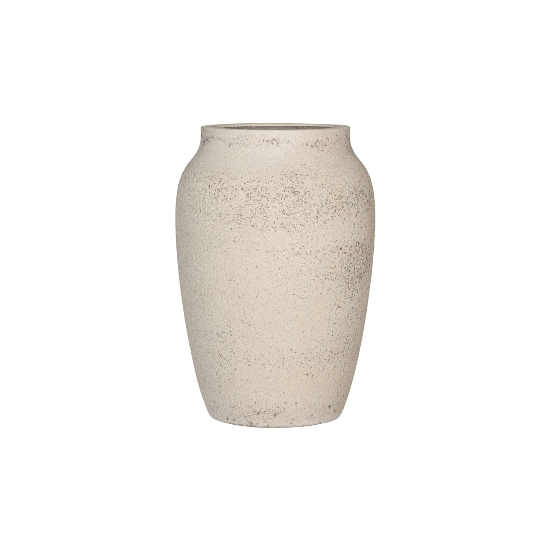 Image of Pflanztopf Hera Chalk Weiß – L – D51xH74cm – Extra großer Blumentopf in eleganter Steinoptik – Pflanzkübel für Innen & Außen-0