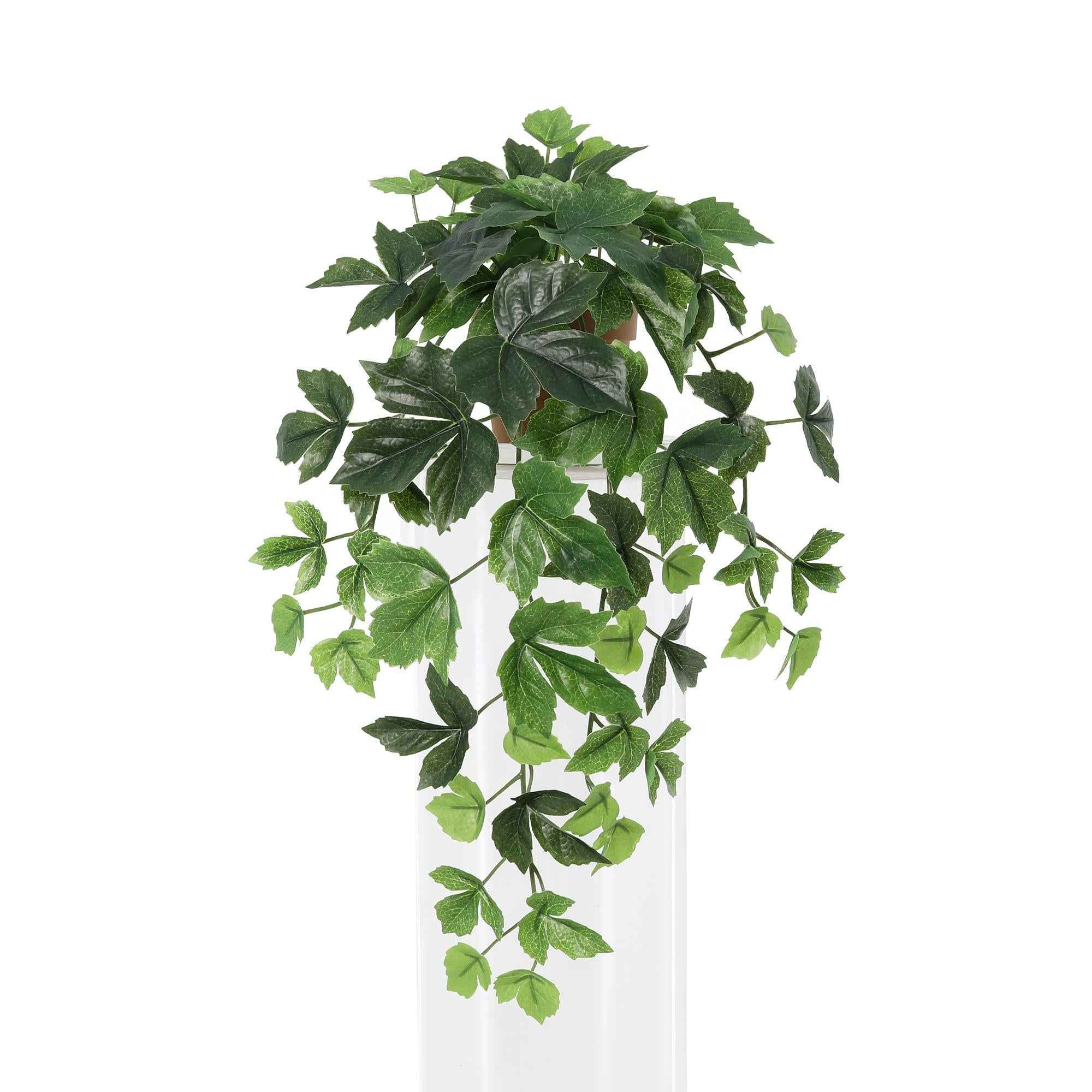 Image of Künstlicher Efeu hängend 48cm dekorative Hängepflanze Kunstpflanze für Wohnzimmer Büro Badezimmer Regal Wandampel pflegefreie grüne Wohnraum Deko-0