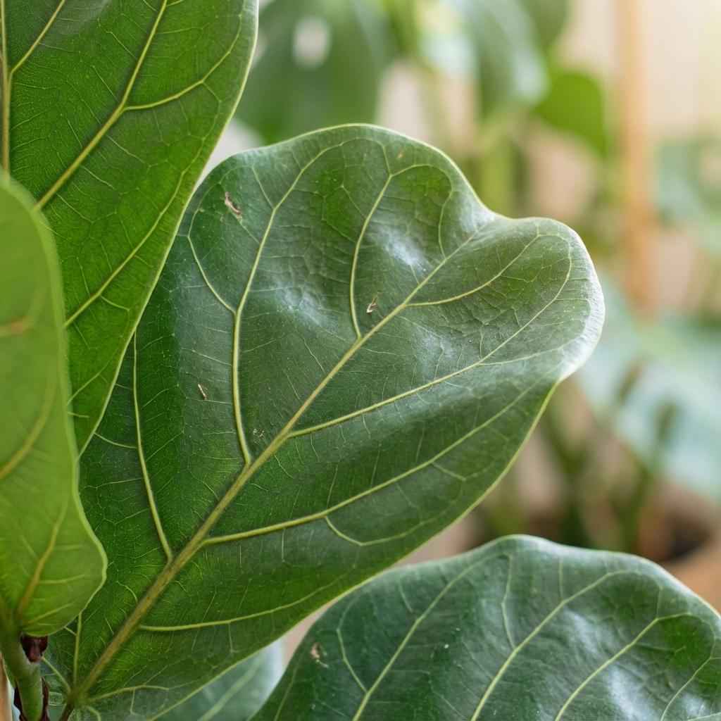 Image of Ficus Lyrata Geigenfeige Zimmerpflanze 75-85cm 21cm Pflegeleichte Grünpflanze für Wohnzimmer Büro & Innenräume-1