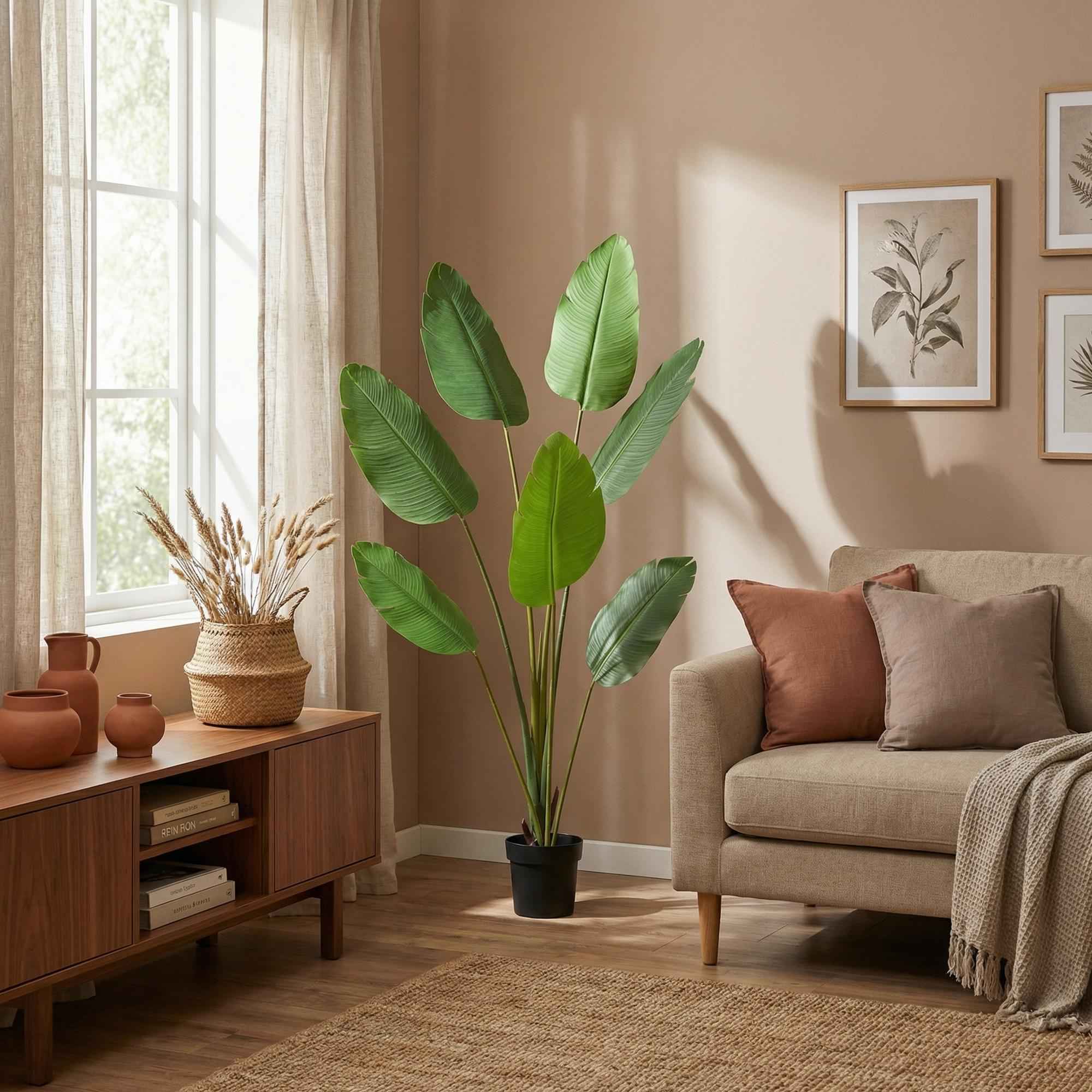 Image of Kunstpflanze Strelitzia Nicolai 170cm – künstliche Paradiesvogelblume als XXL Deko-Pflanze im Topf-2