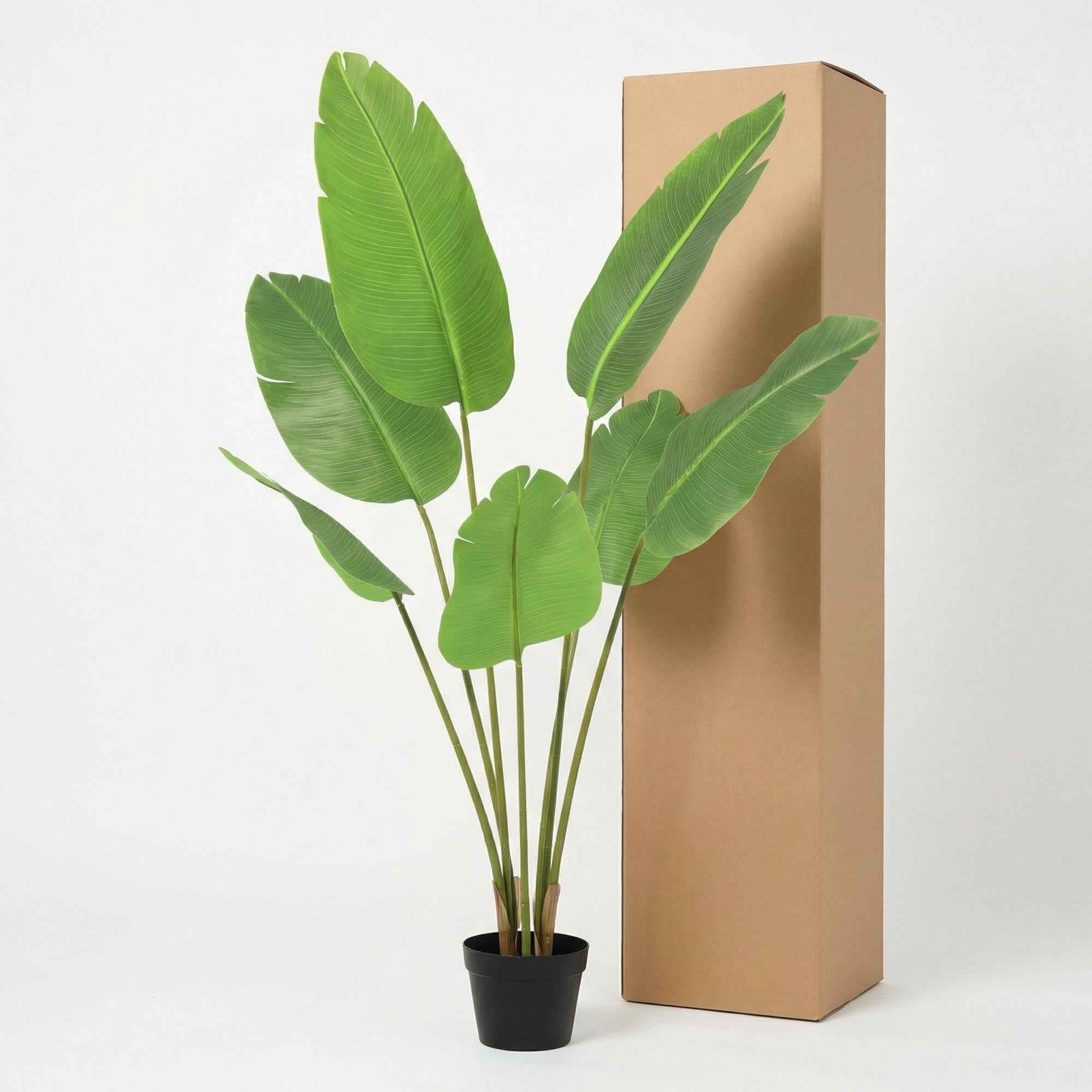 Image of Kunstpflanze Strelitzia Nicolai 135cm – künstliche Paradiesvogelpflanze – realistische XXL – Blätter & tropische Optik – pflegeleichte Grün-1