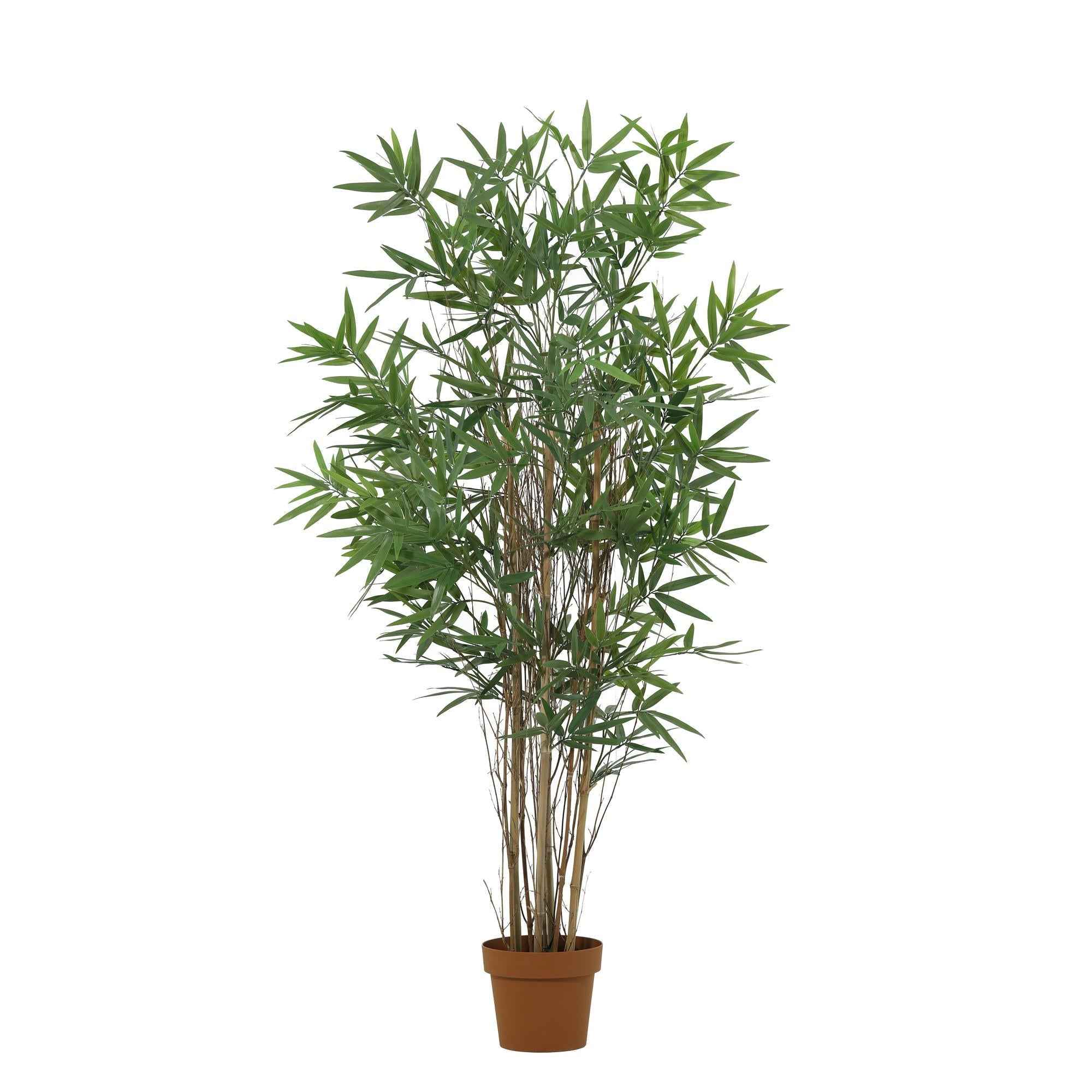 Image of Künstlicher Bambus 144cm im Topf – realistische Kunstpflanze mit schlanken Halmen & grünen Blättern – Urban Jungle Look, inkl Basistopf-0