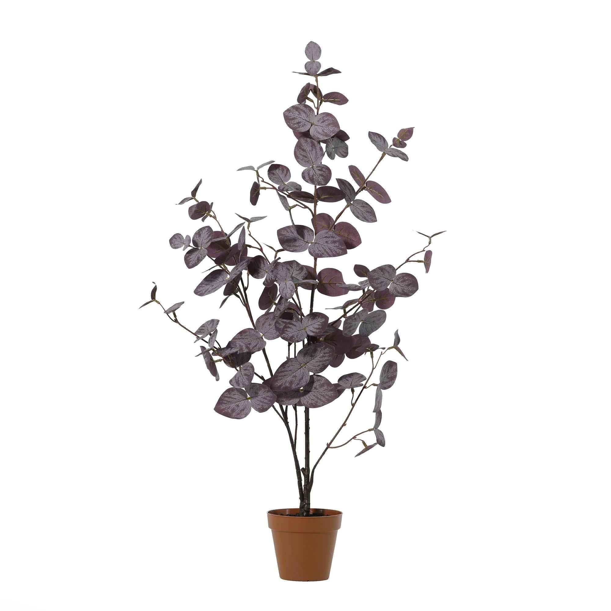 Image of Künstlicher Eukalyptus lila 86cm dekorative Kunstpflanze für Wohnzimmer Büro Schlafzimmer Flur pflegefreie Wohnraum Deko moderne hohe Kunstpflanze-0