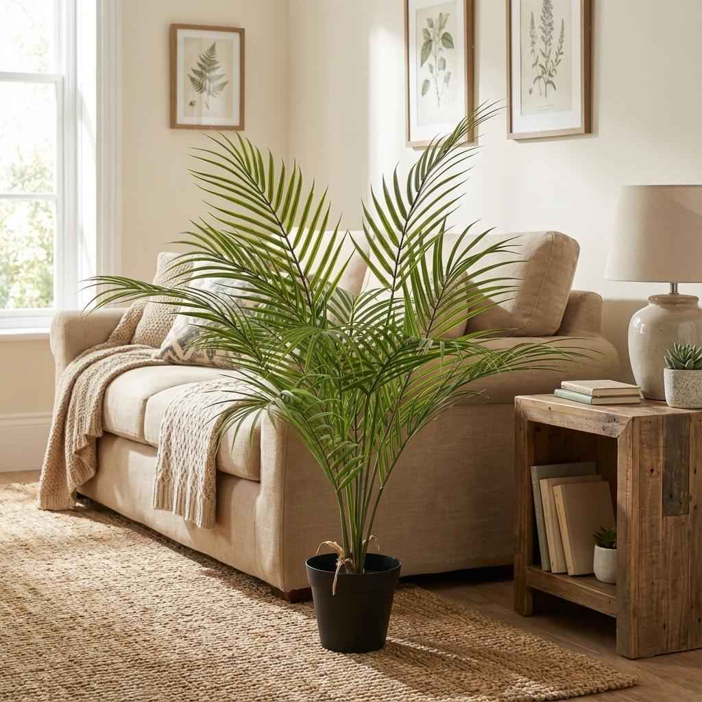 Image of Kentia Palme Kunstpflanze 65cm – Dekorative Kunstpalme Zimmerpflanze – Pflegefreie Deko Pflanze für Wohnzimmer Büro & Regal-1