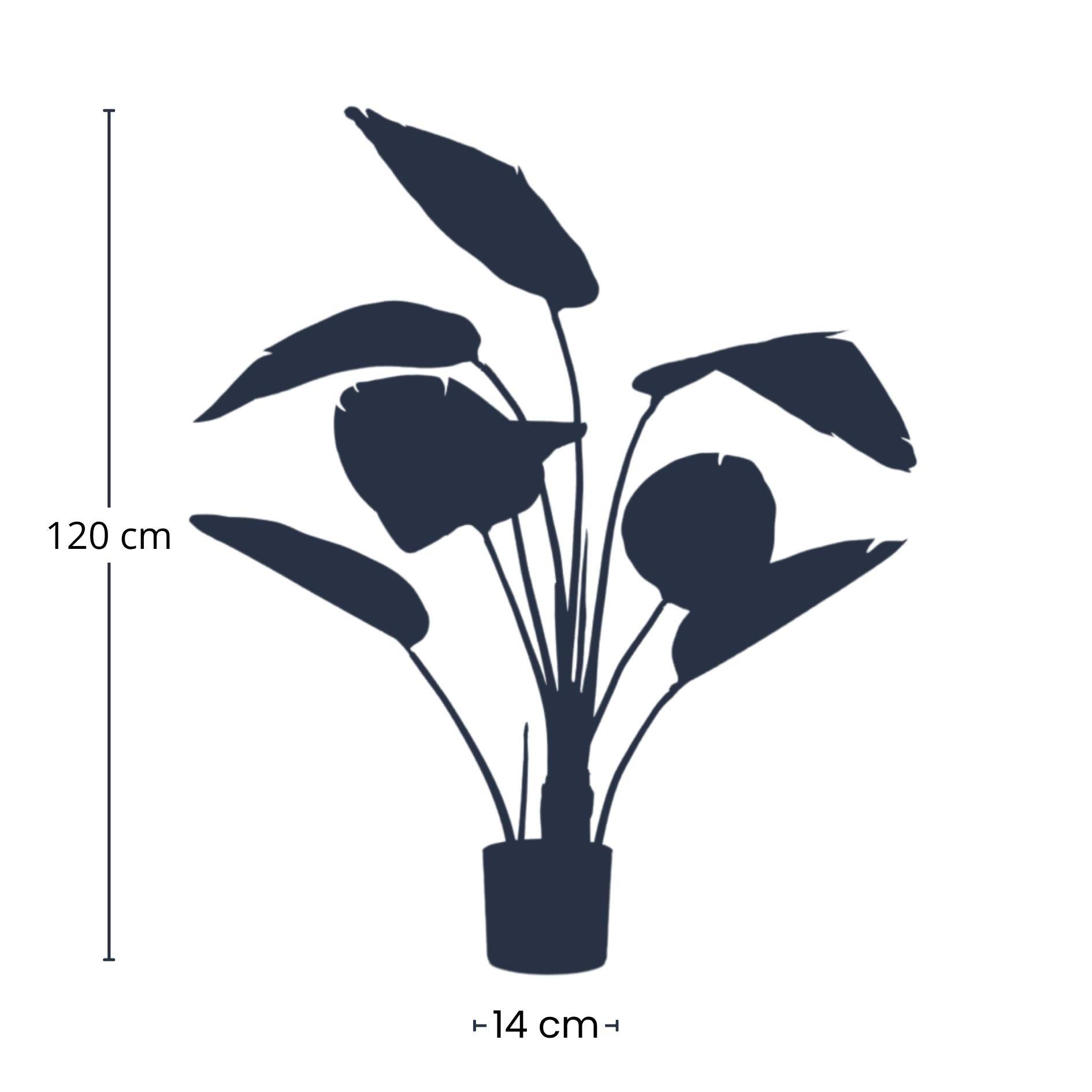 Image of Strelitzia Kunstpflanze – 120cm – schwarzer Topf – Tropischer Zimmerpflanzen – Look ohne Pflege – Große Deko-Pflanze für Wohnzimmer, Büro & Flur-1