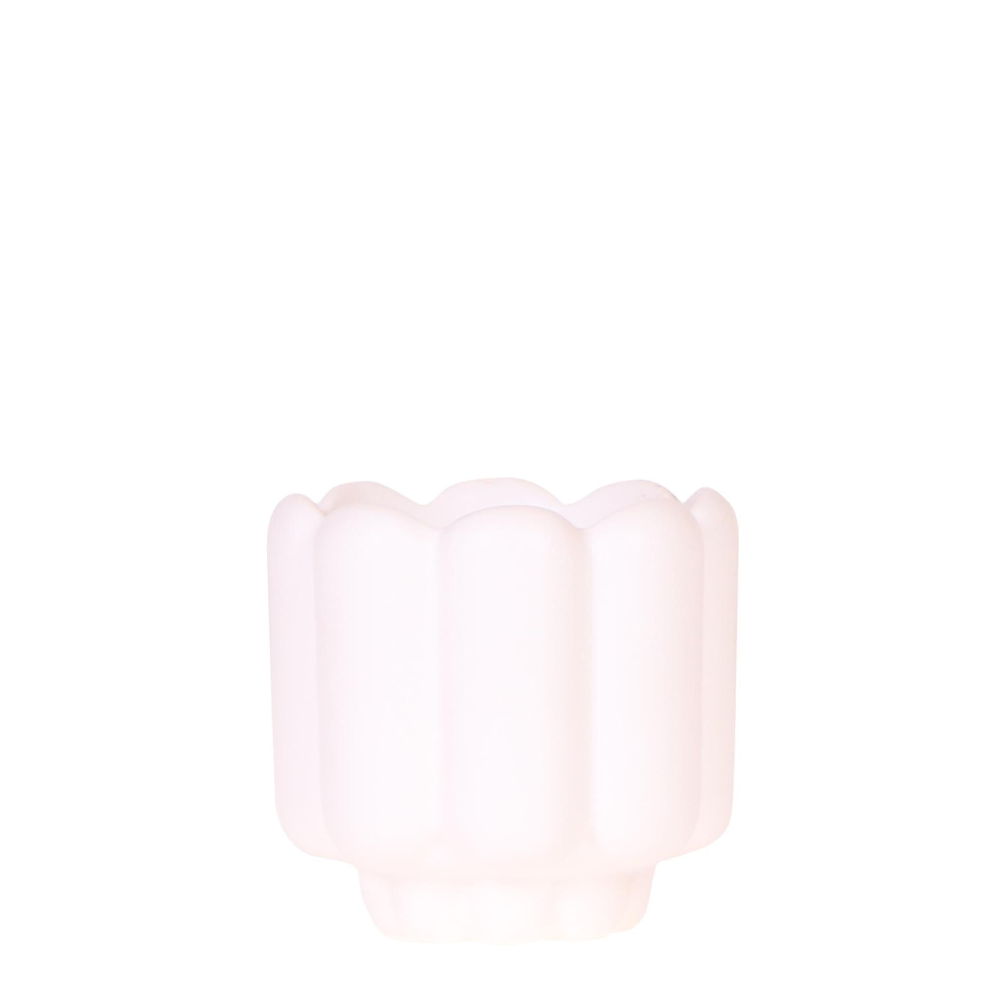 Image of Retro Pflanztopf – Weiß – Ø6cm – Dekorativer Mini – Übertopf aus Keramik – Blumentopf mit Rillenstruktur für Orchideen & kleine Pflanzen-0