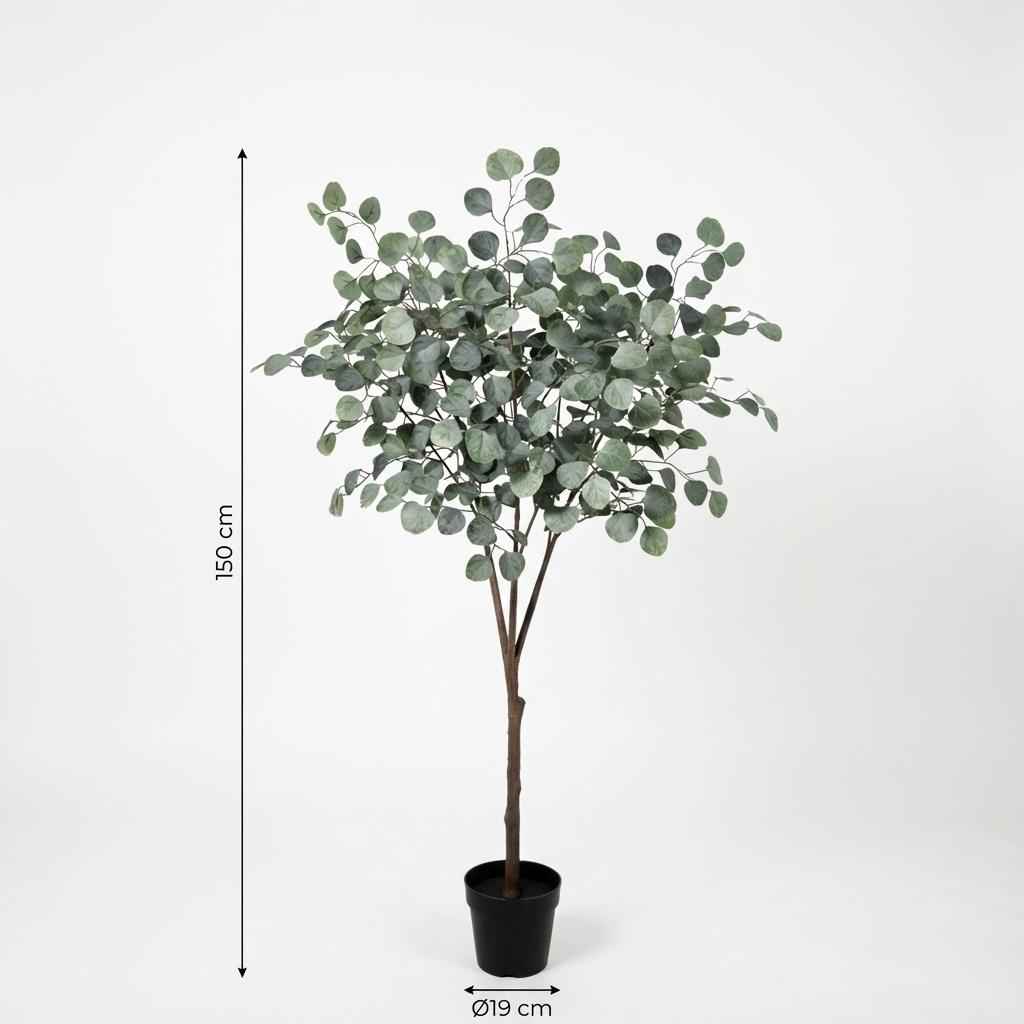 Image of Eukalyptus Baum Kunstpflanze 150cm – Realistische Eucalyptus Deko Pflanze – Pflegefreie Zimmerpflanze für Wohnzimmer Büro & Empfangsbereich-4