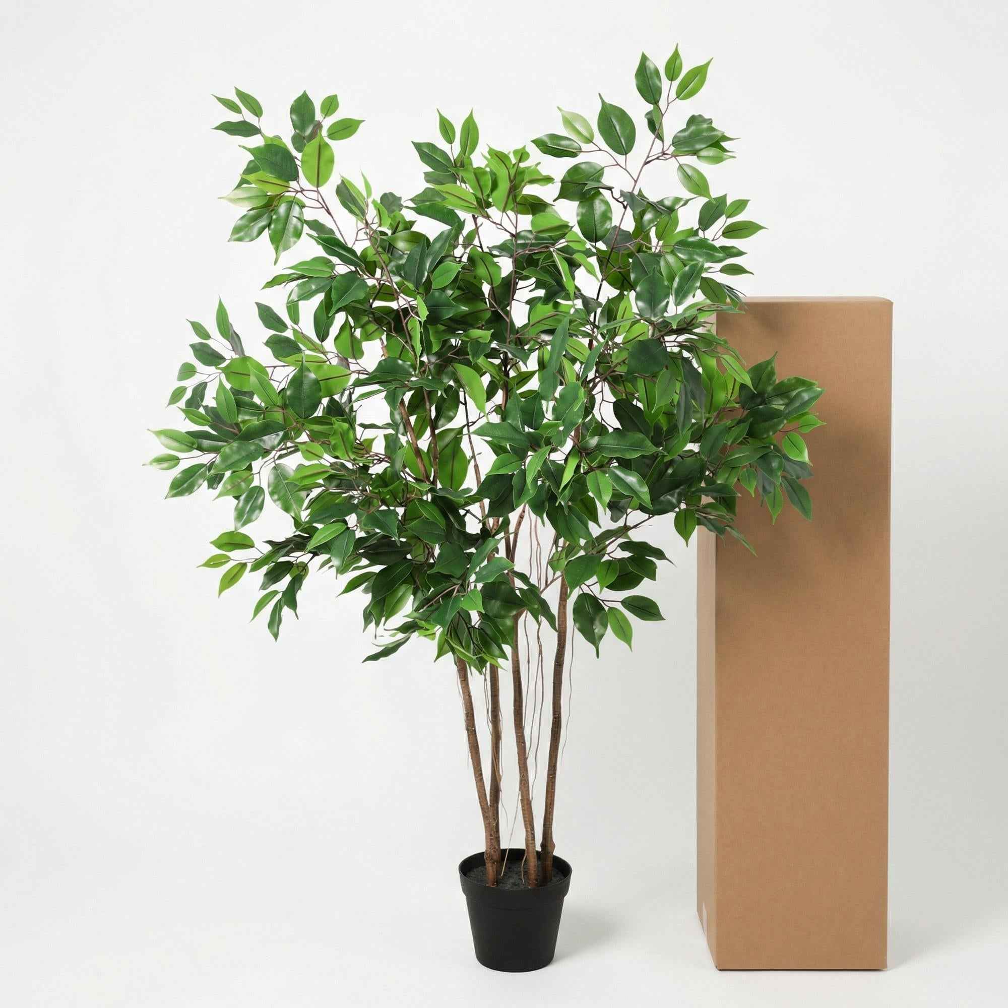 Image of Kunstpflanze Ficus Benjamina 128cm – künstlicher Birkenfeigenbaum im Topf-1