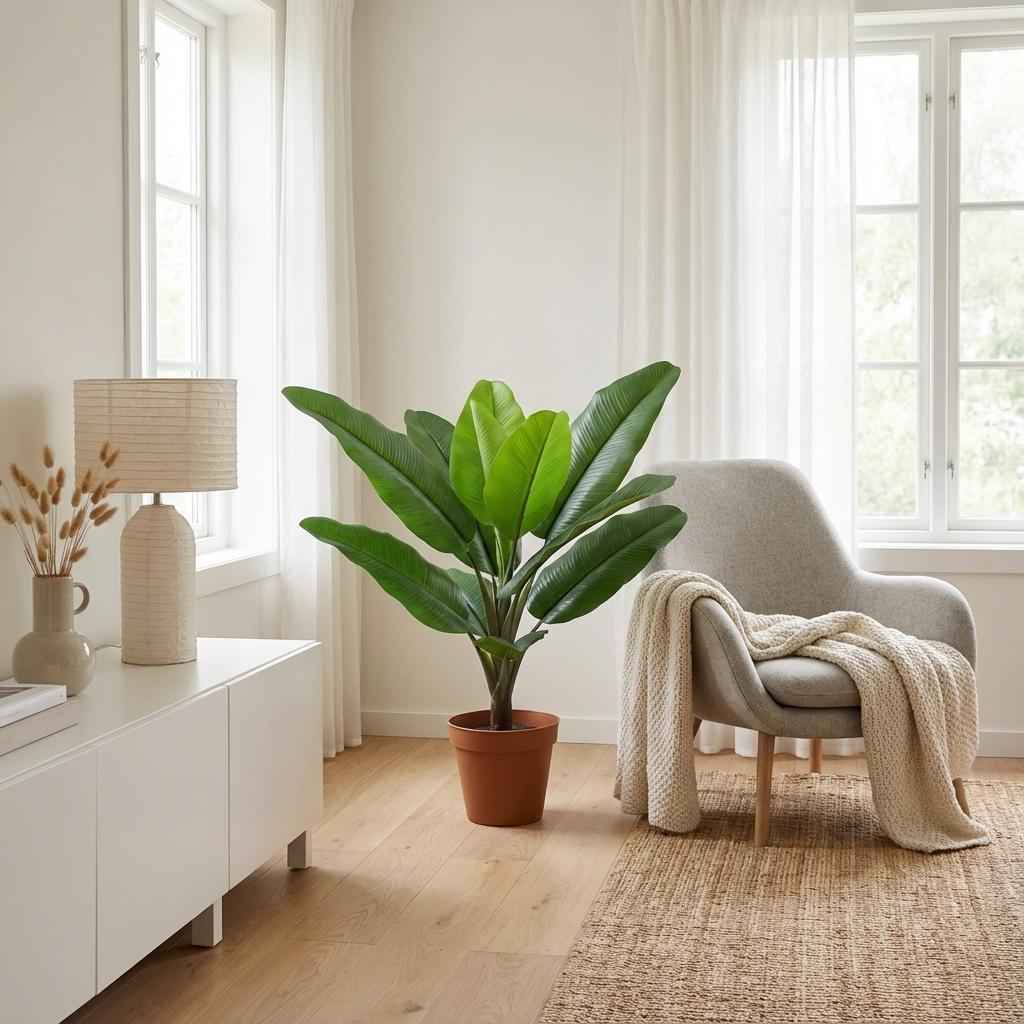 Image of Philodendron Jungle King Kunstpflanze 45cm – Tropische Deko Pflanze – Pflegefreie Zimmerpflanze für Wohnzimmer Büro & Fensterbank