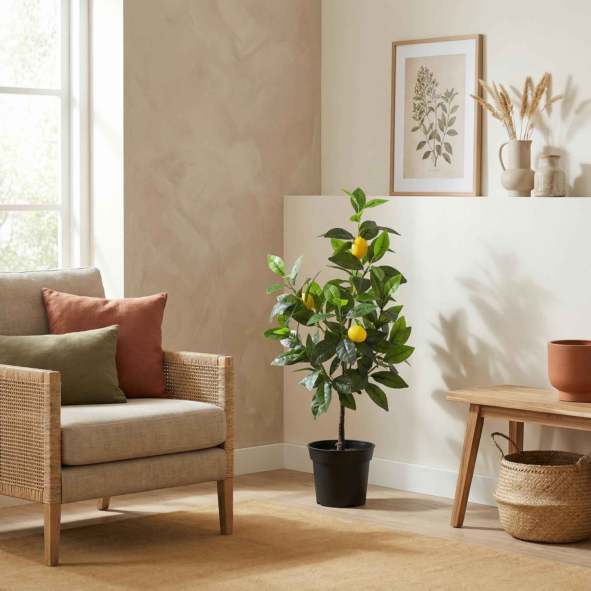 Image of Kunstpflanze Zitronenbaum 65cm – künstlicher Lemon Tree – realistische Blätter & Zitronenoptik