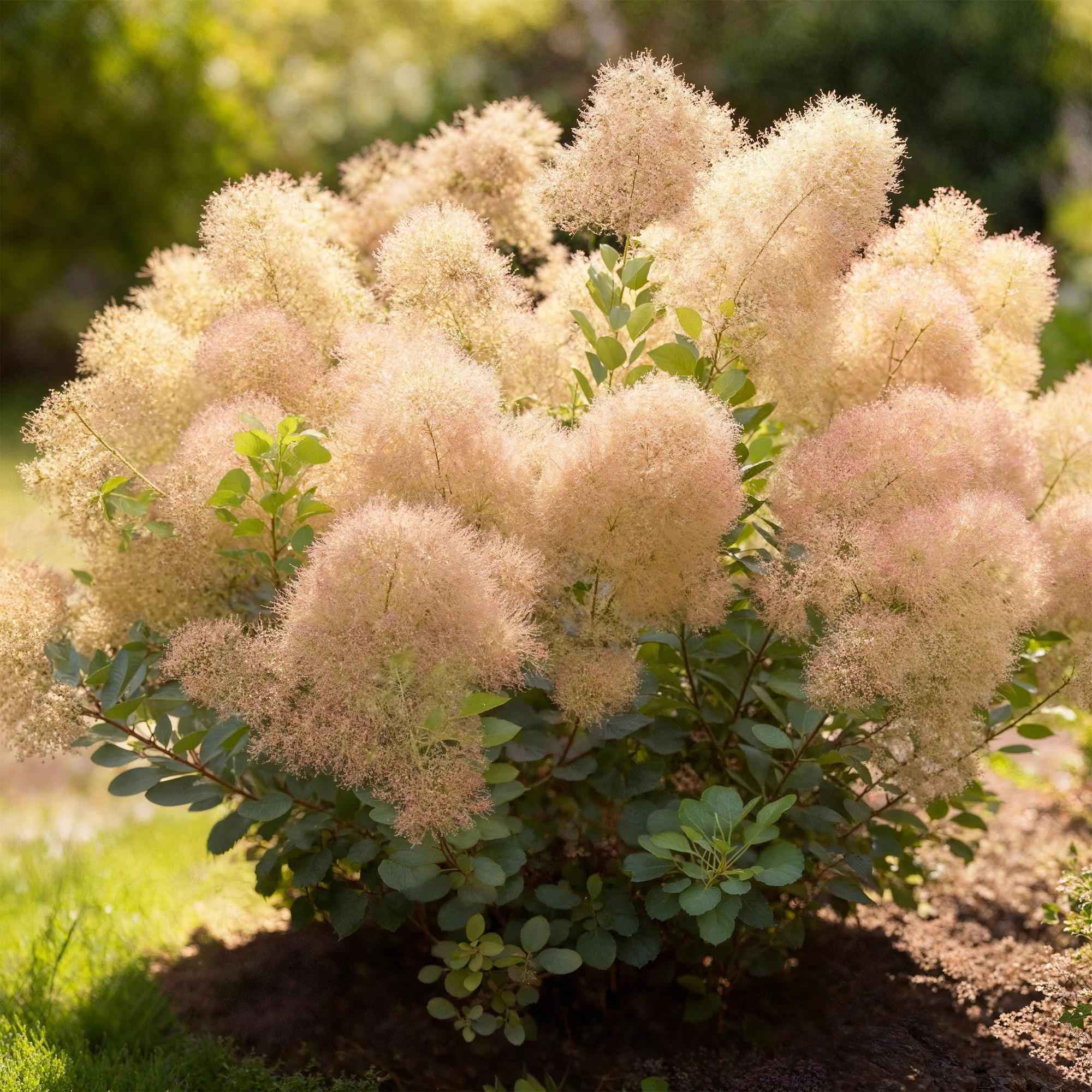 Image of Cotinus coggyria Young Lady – 12cm – Höhe ca. 35cm – Rosa Sommerblüte & grünes Laub-2