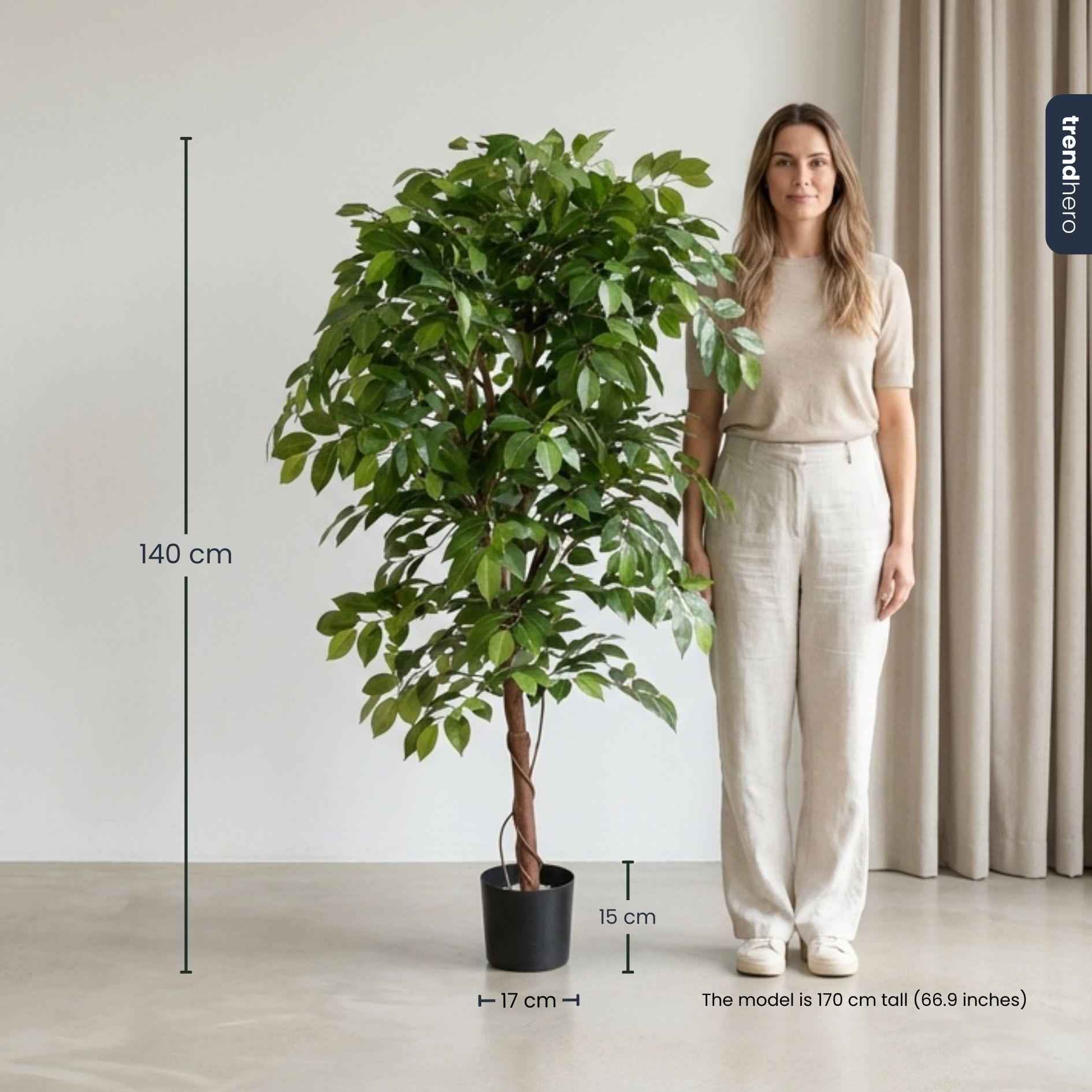 Image of Ficus Deluxe Vine Kunstbaum – 140cm – Realistische Kunstpflanze für Innenräume – Pflegefreier künstlicher Baum mit dichtem Blattwerk-4