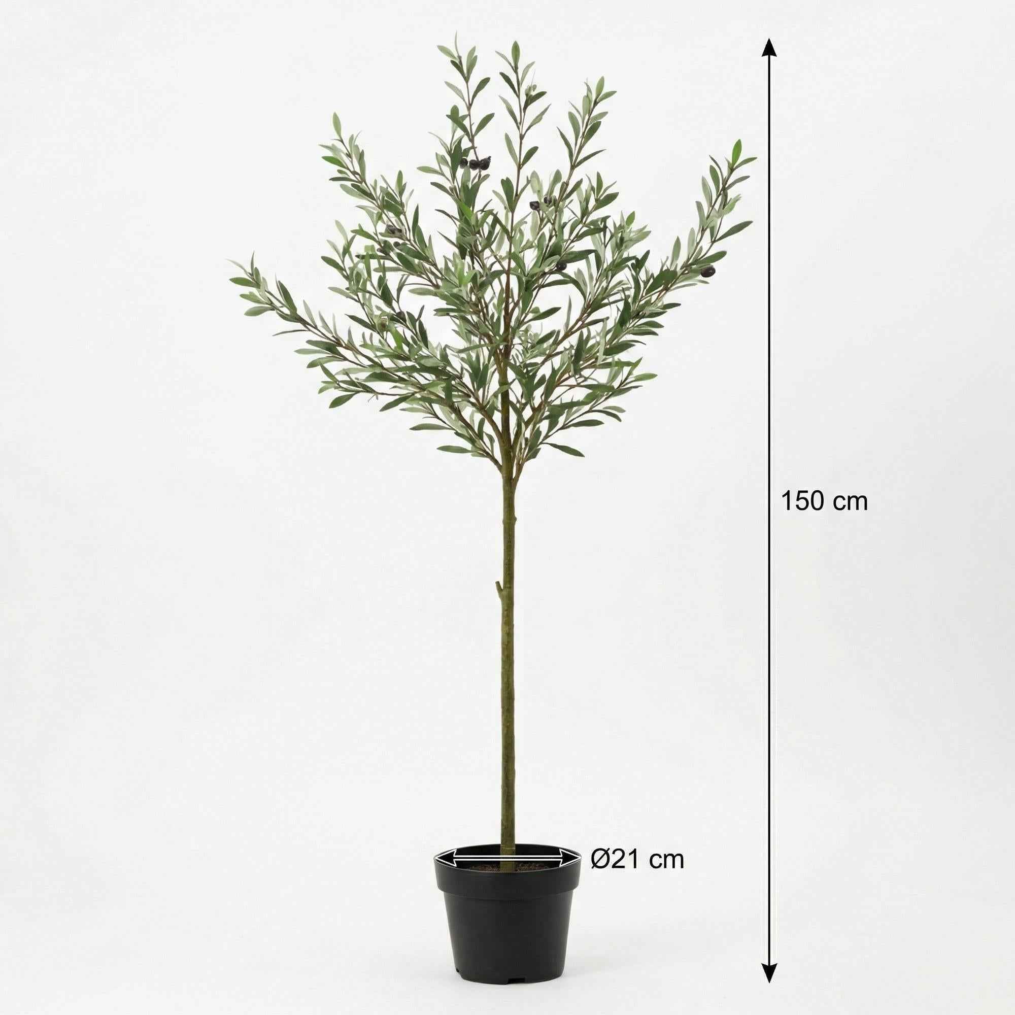 Image of Kunstpflanze Olivenbaum150cm – künstlicher Olive Tree im Topf – realistische Blätter & Olivenoptik – pflegeleichter Deko-1