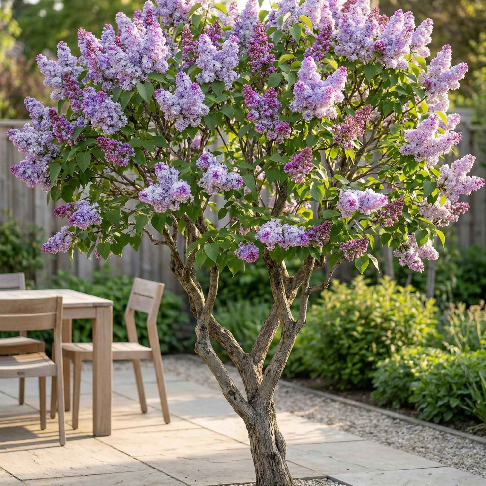 Image of Flieder Syringa vulgaris Michel Buchner 45cm – winterhart rosa bis purpur, duftend – 17cm – Blüte Mai – Juni