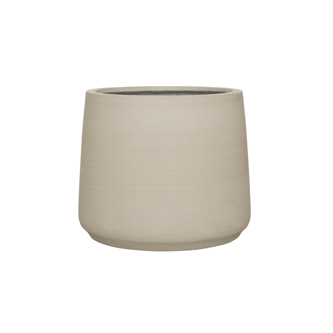 Image of Pflanzgefäß Jumbo Patt Beige Washed – D34xH28cm – Moderner Blumentopf in Beton-Optik – Stilvoller Pflanzkübel für Innen & Außen – Dekorativer Topf für Zimmerpflanzen, Palmen & Ziergräser-0