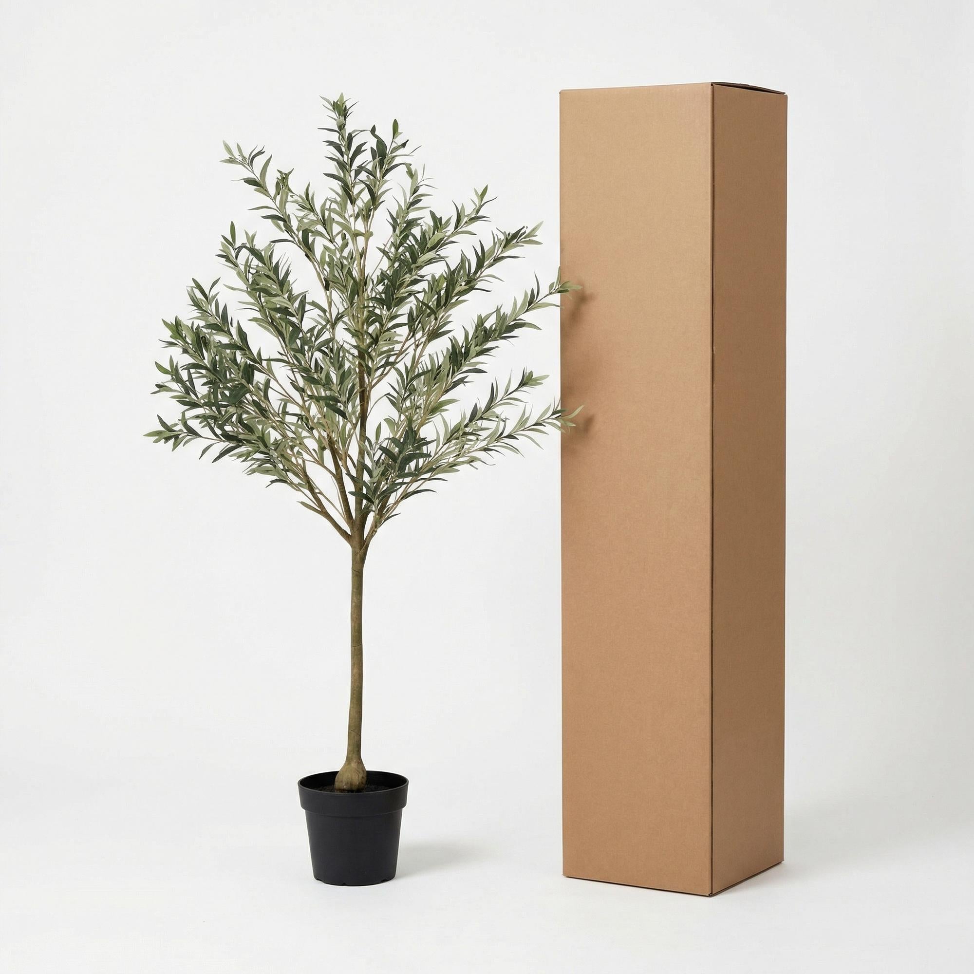 Image of Kunstpflanze Olivenbaum 170cm – realistischer künstlicher Deko – Baum im Topf für Wohnzimmer & Büro – mediterranes Ambiente ganzjährig, pflegeleicht-3