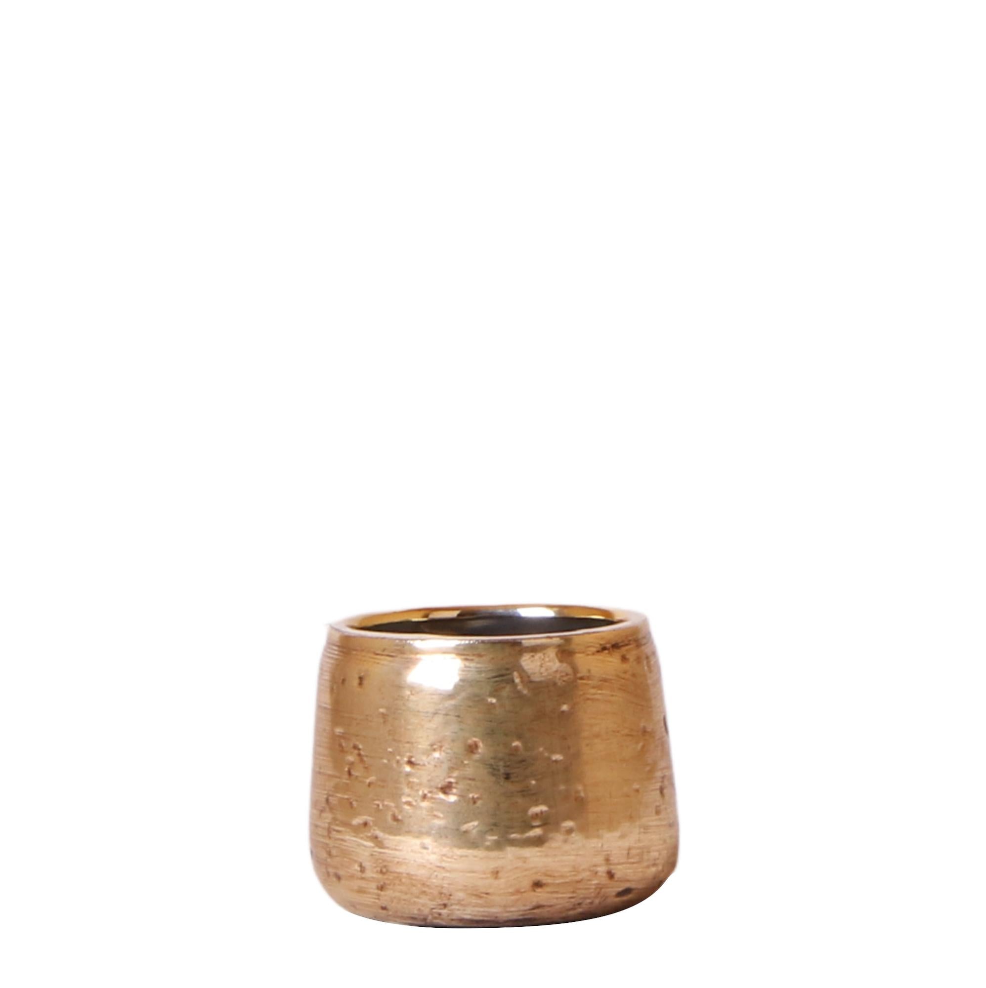 Image of Luxuriöser Blumentopf – Goldener Keramiktopf Ø6cm – Eleganter Ziertopf für Pflanzen – Hochglanz – Dekoration für Wohnzimmer & Büro-0