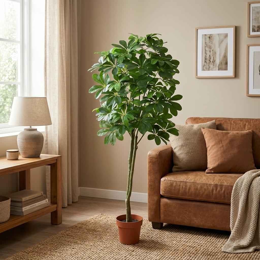 Image of Pachira Aquatica Kunstpflanze 150cm – Große künstliche Glückskastanie – Realistische Deko Pflanze für Wohnzimmer Büro & Empfangsbereich