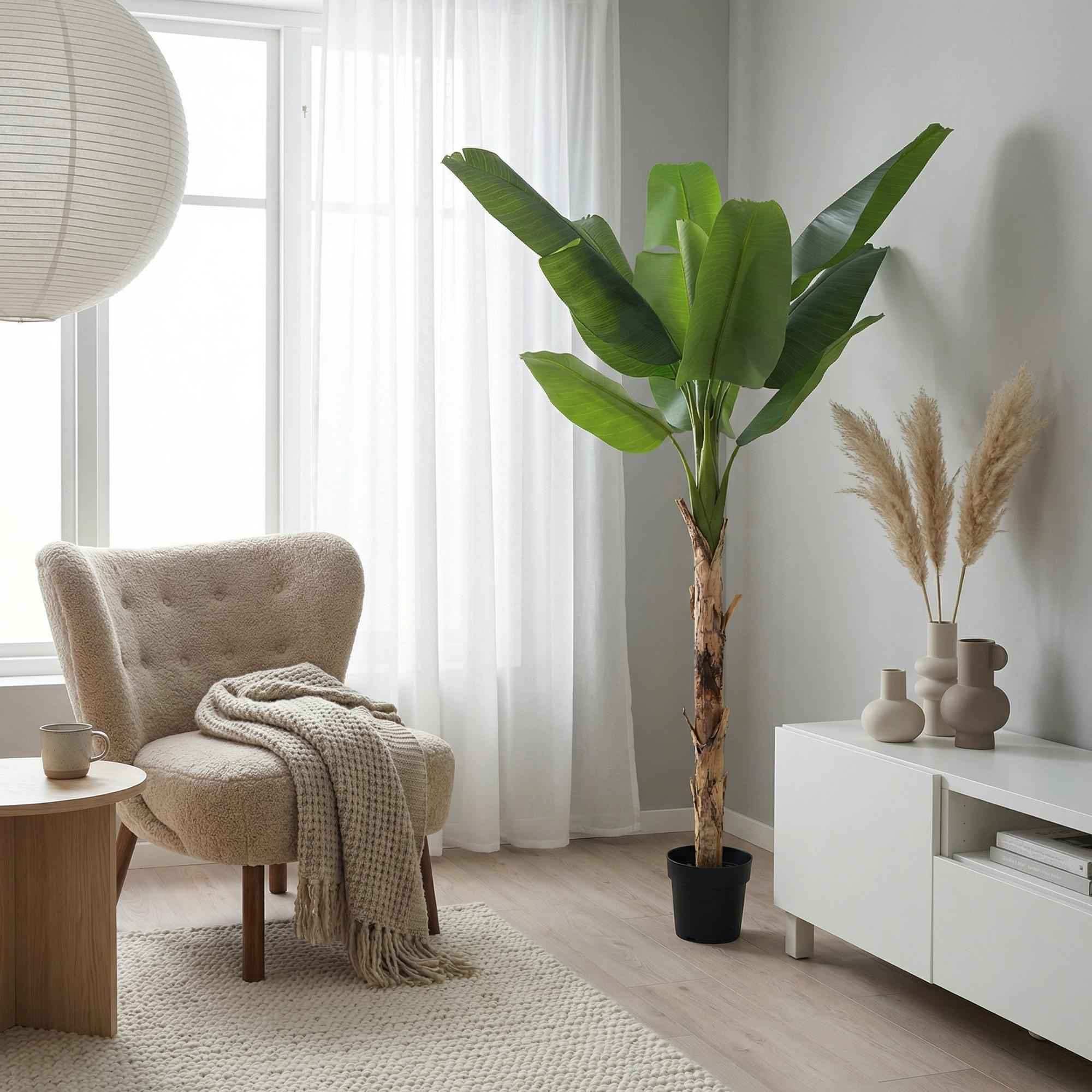 Image of Kunstpflanze Bananenpflanze Musa190cm – künstliche Banana Plant – extra großer Kunstbaum mit realistischen XXL – Blättern – pflegeleichte Tropen-4