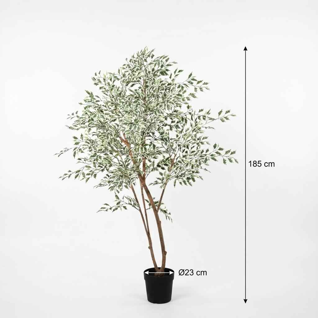 Image of Ficus Benjamina Variegata Kunstpflanze 185cm – Große Buntlaub Birkenfeige Deko Pflanze-4