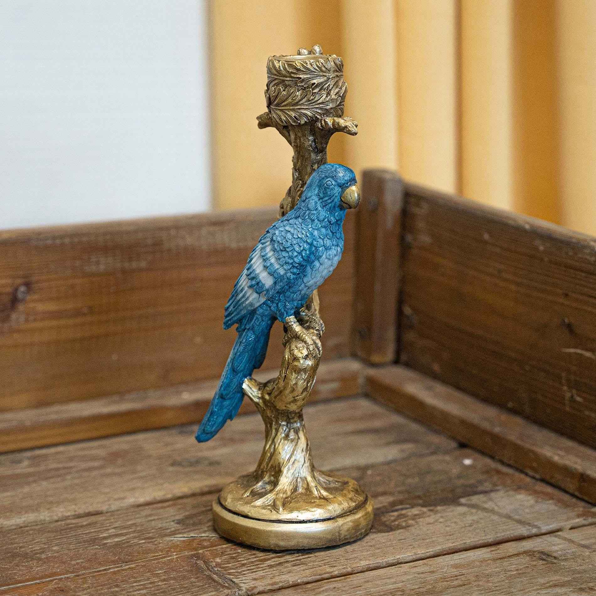 Image of Kerzenständer Vogel Blau 26cm – Kleiner Kerzenhalter in Vogel – Form – Verspieltes & modernes Wohnaccessoire-4