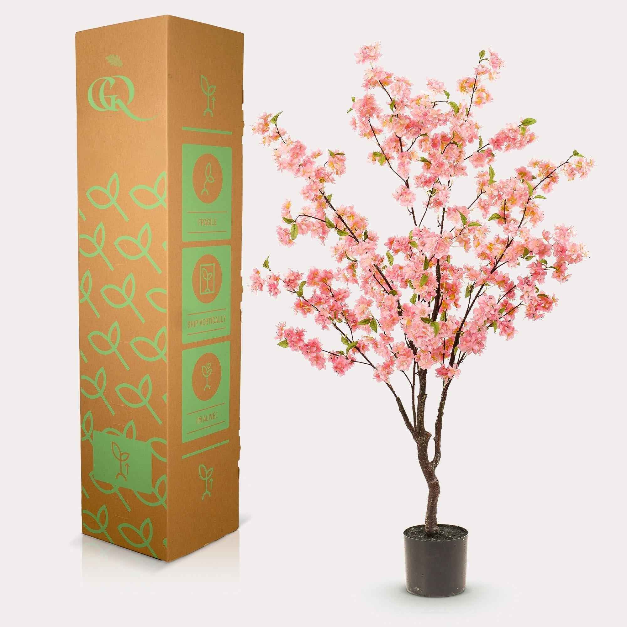 Image of Kunstpflanze Prunus – Kirschblüte Rosa – 135cm – Dekorative blühende Zimmerpflanze ohne Pflege-3