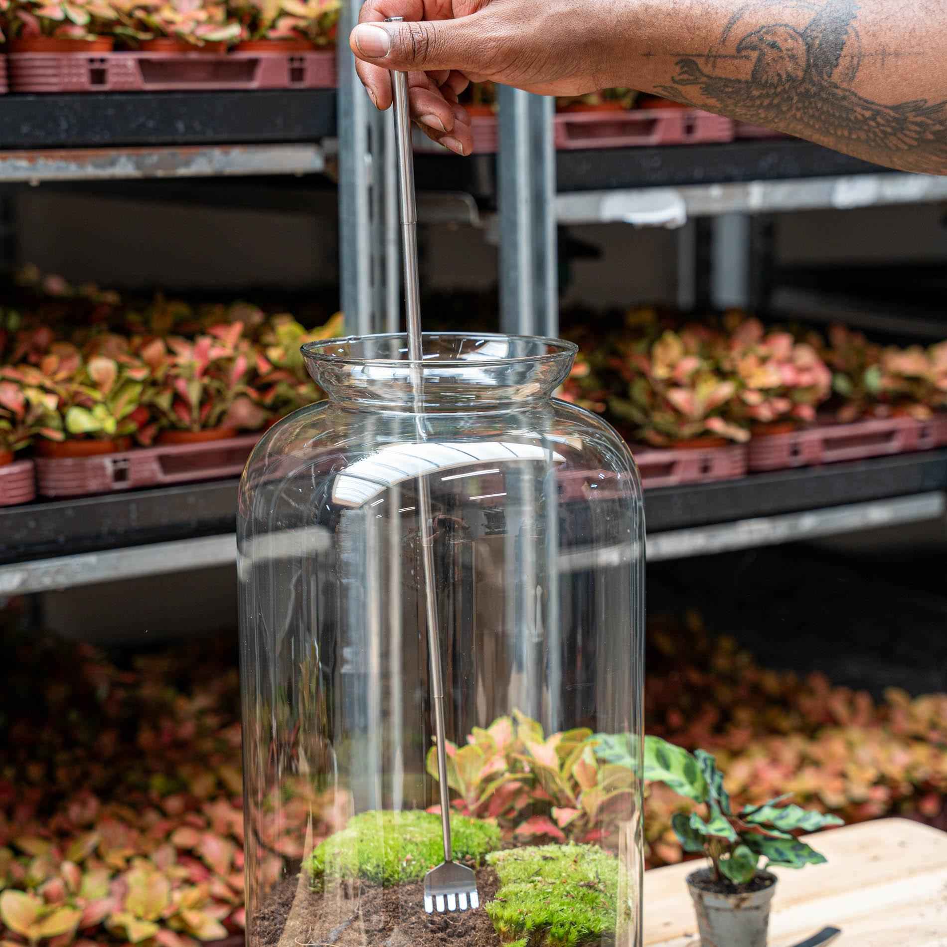 Image of Flaschengarten – Harke – Teleskop 16-49cm – Edelstahl – Präzisionswerkzeug für Terrarien, Mini – Gärten & Aquascaping