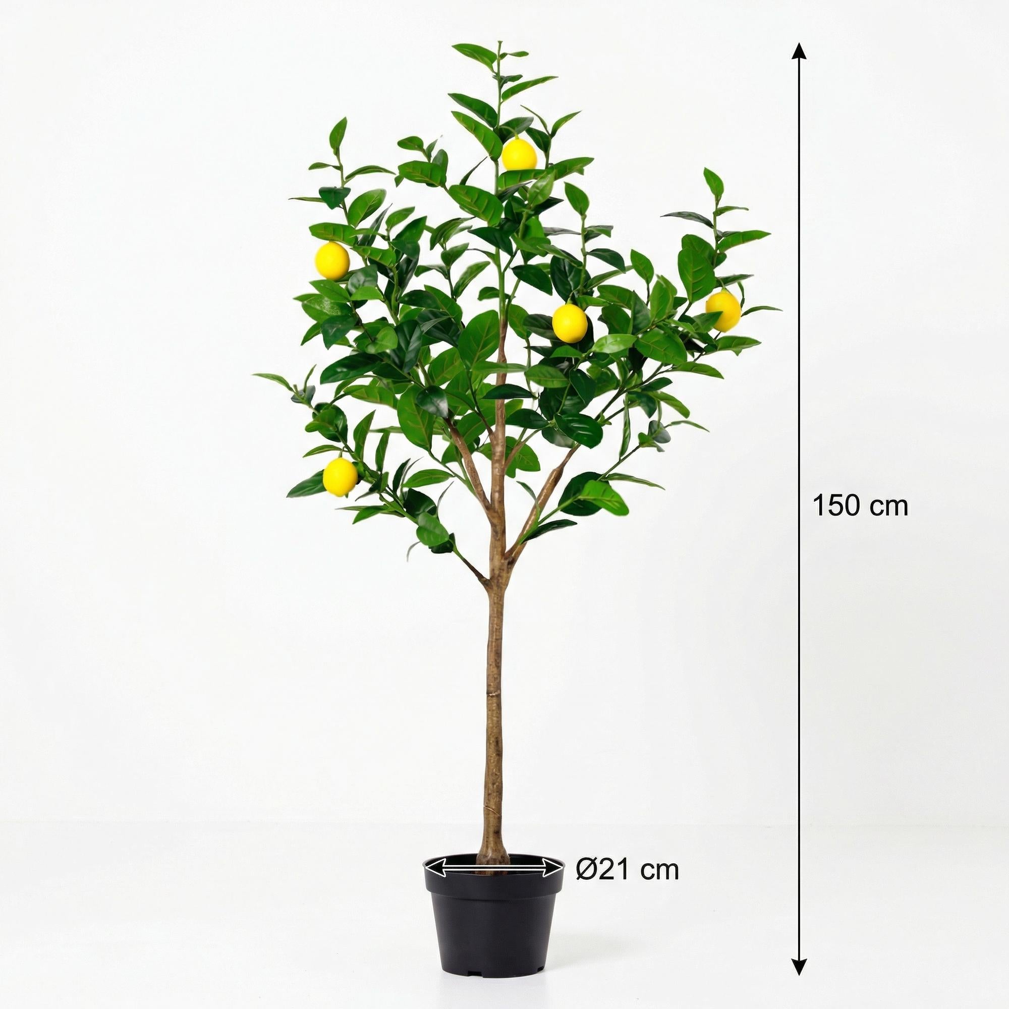 Image of Kunstpflanze Zitronenbaum150cm – künstlicher Lemon Tree – realistische Blätter & Zitronenoptik – pflegeleichter Deko-2