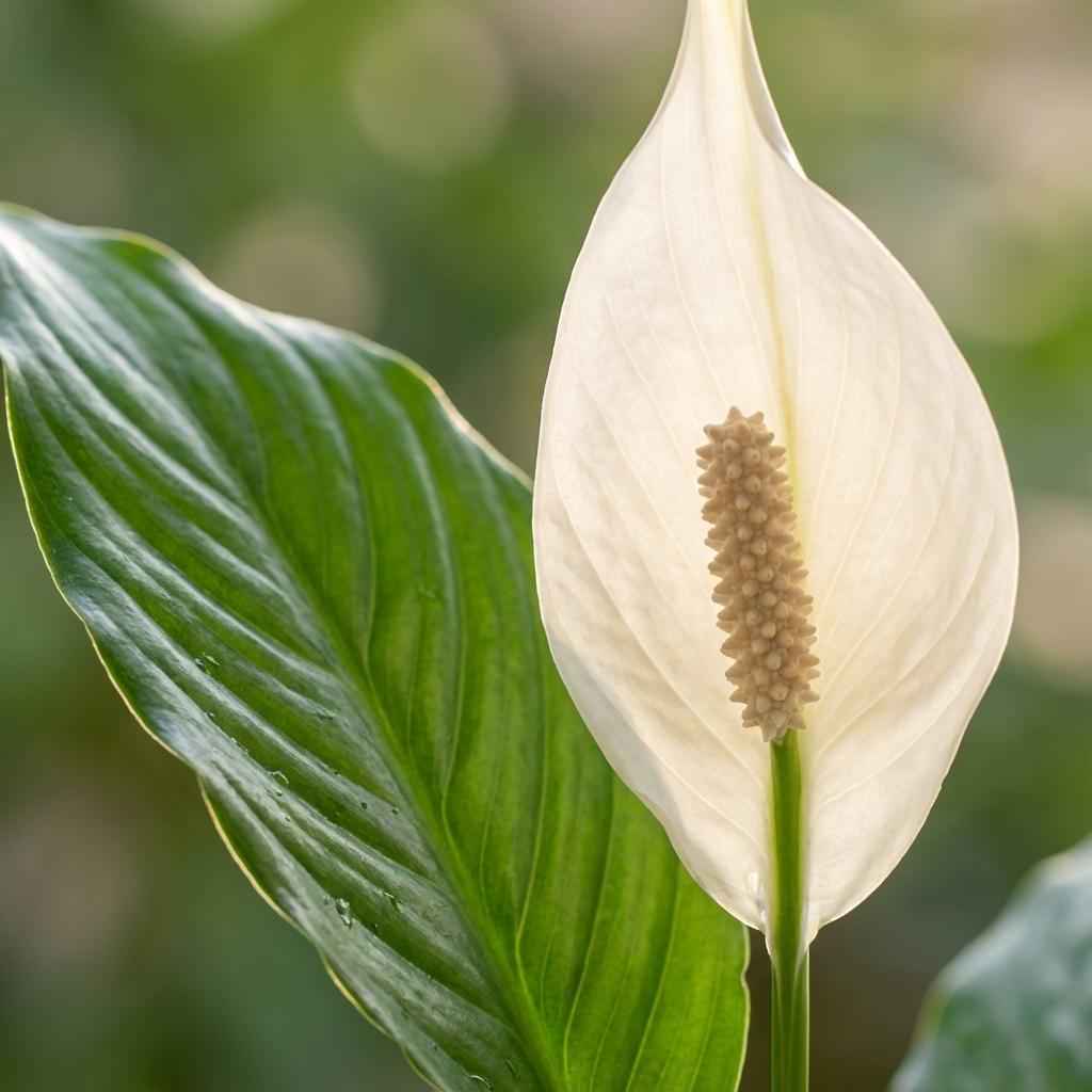 Image of Spathiphyllum Mondblume Zimmerpflanze 70-80cm 19cm Pflegeleichte Grünpflanze mit weißen Blüten für Wohnzimmer Büro & Schlafzimmer-1