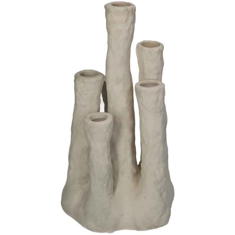 Image of Blumenhalter Koraal – Ecru – Keramik Vase in Korallenform – Dekorativer Blumenhalter für Trockenblumen & Zweige – Maße 18×18×30cm-2