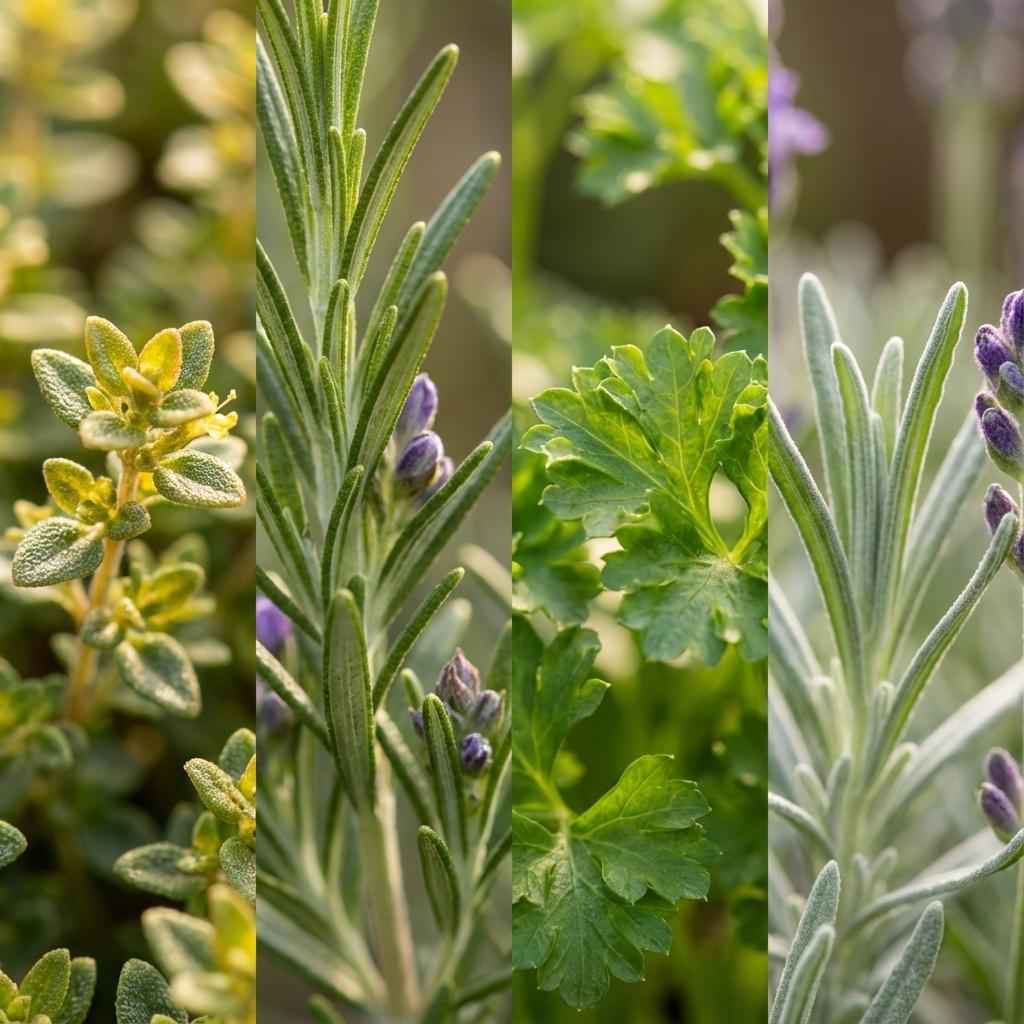 Image of Kräutermischung – 4 Pflanzen – Ø12cm – Höhe 12-15cm – Basilikum Oregano Thymian Rosmarin Mix-3