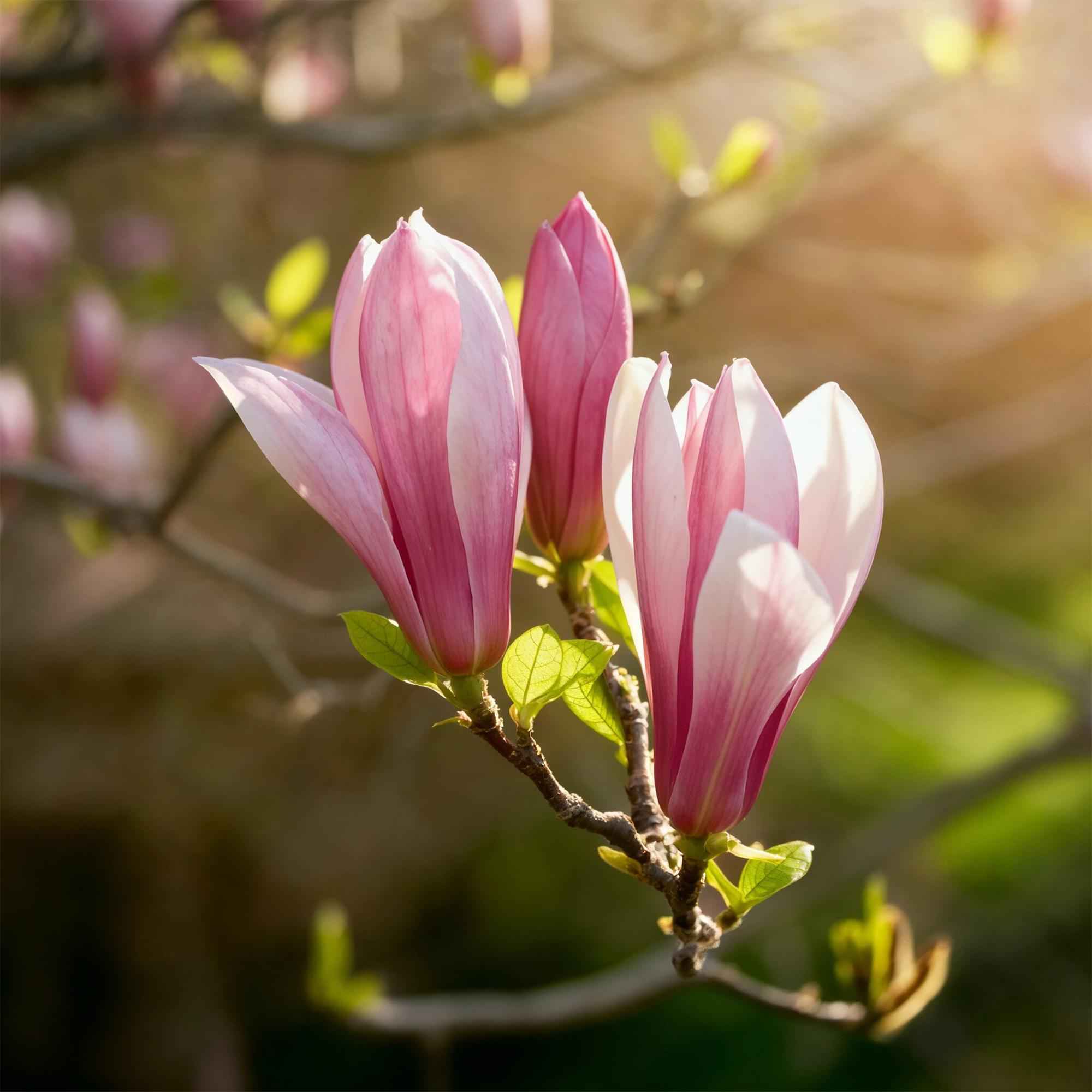 Image of Magnolia Ricki – 12cm – Höhe ca. 30cm – Laubabwerfende Magnolie mit rosa Frühlingsblüten – Pflegeleicht für Beet, Balkon & Terrasse-3